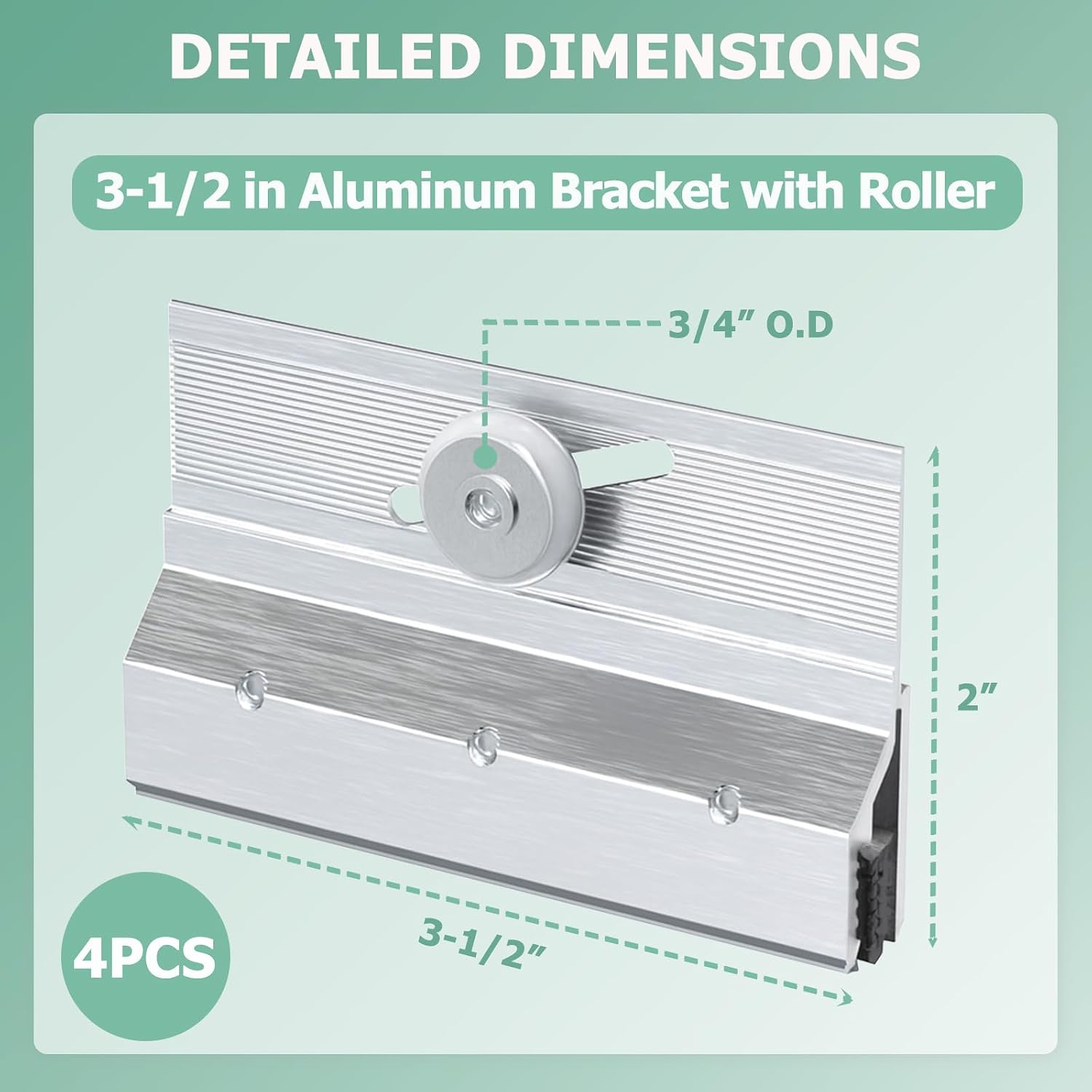 M6053 Frameless Shower Door Rollers Top Bracket Roller Assembly 4Pcs Shower Door Accessories, Fit Glass up to 1/4" Thick