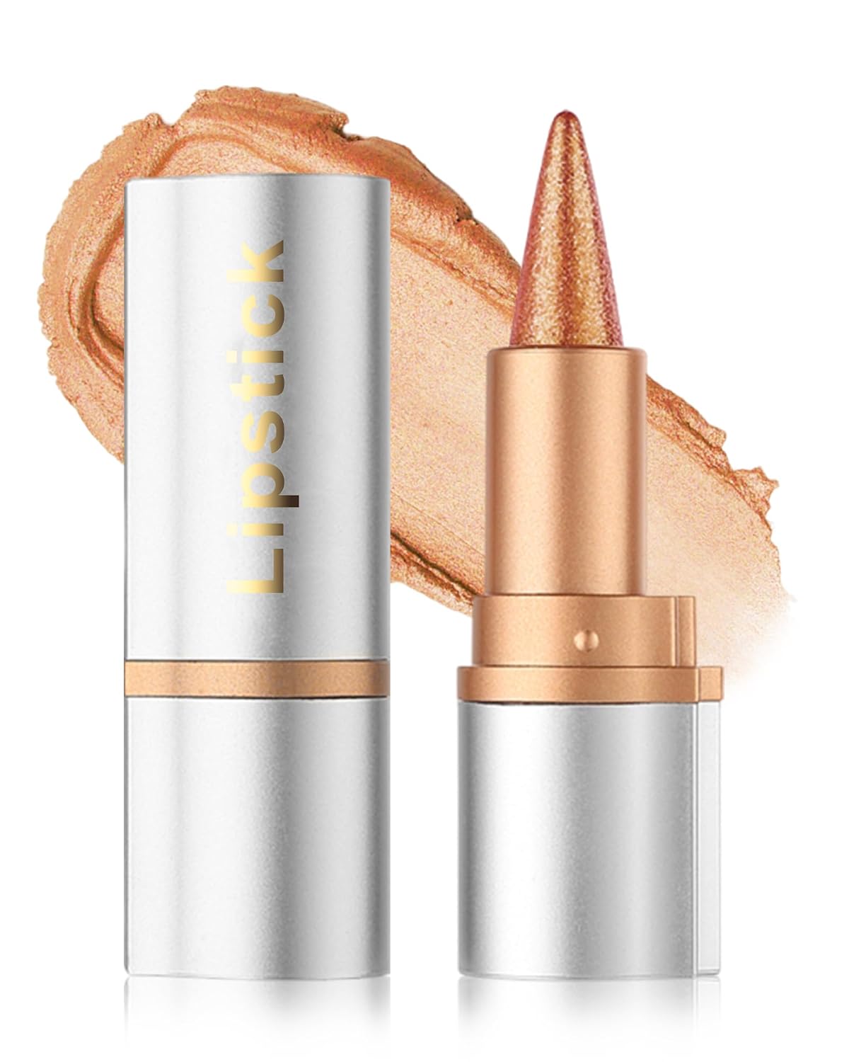 Brown Glitter Lipstick Lip Liner,Shimmer Metallic Matte Lip Stain Tint