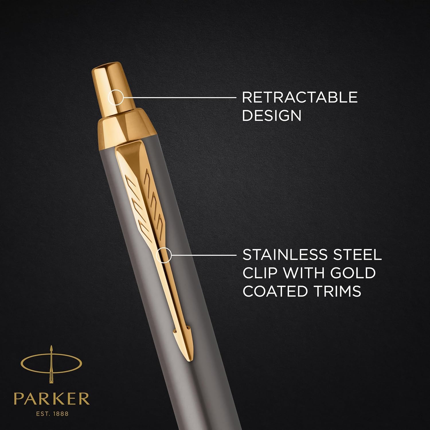 Parker IM Clip-on retractable ballpoint pen Azul 1pieza(s) - Bolígrafo (Azul, Marrón, Clip-on retractable ballpoint pen, Medio, Ambidiestro, 1 pieza(s))