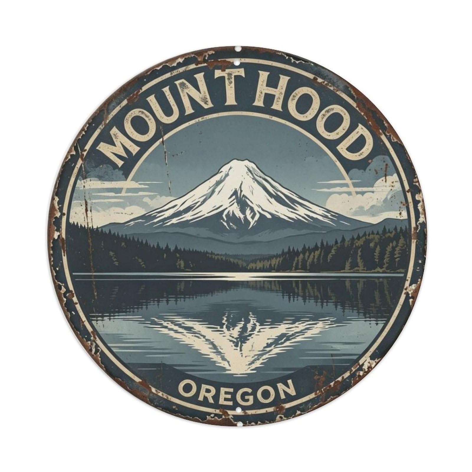Mount Hood Oregon Metal Tin Sign Plaque