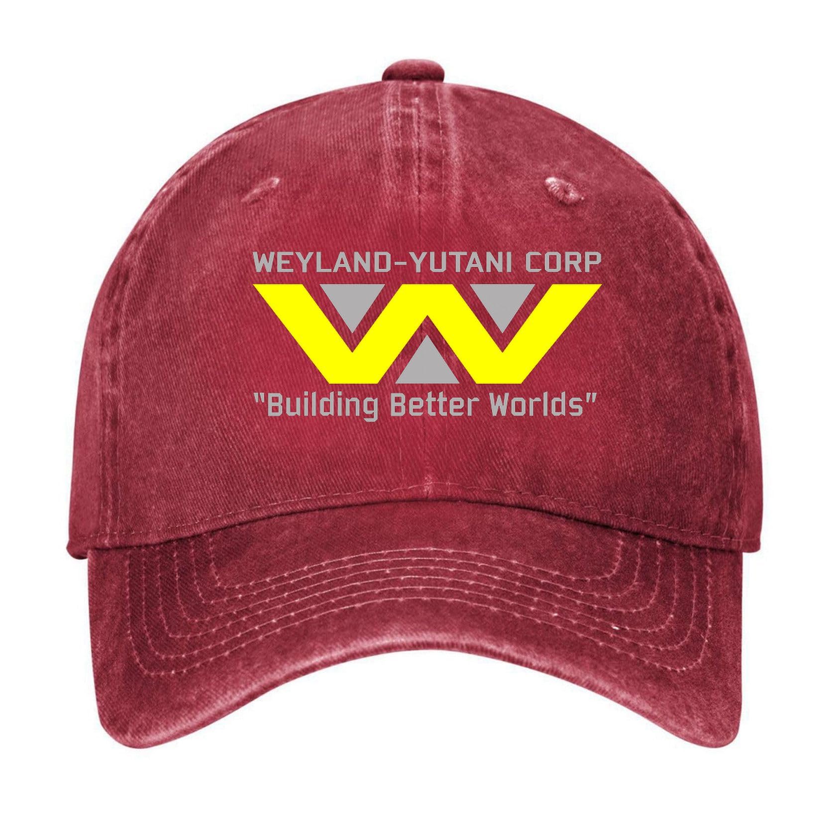 luuchrzz Weyland-Yutani Corp Building Better Worlds Red Vintage Washed Cotton Blank Baseball Cap Adjustable Dad Hat for Men Women