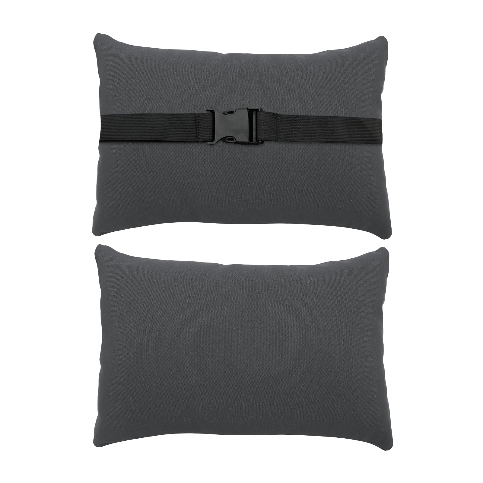 Lineshading Kopfkissen für Chaiselongue mit Gurt, wasserdicht, Nackenkissen, Kopfstütze mit verstellbarem Gummiband für Pool, Dunkelgrau