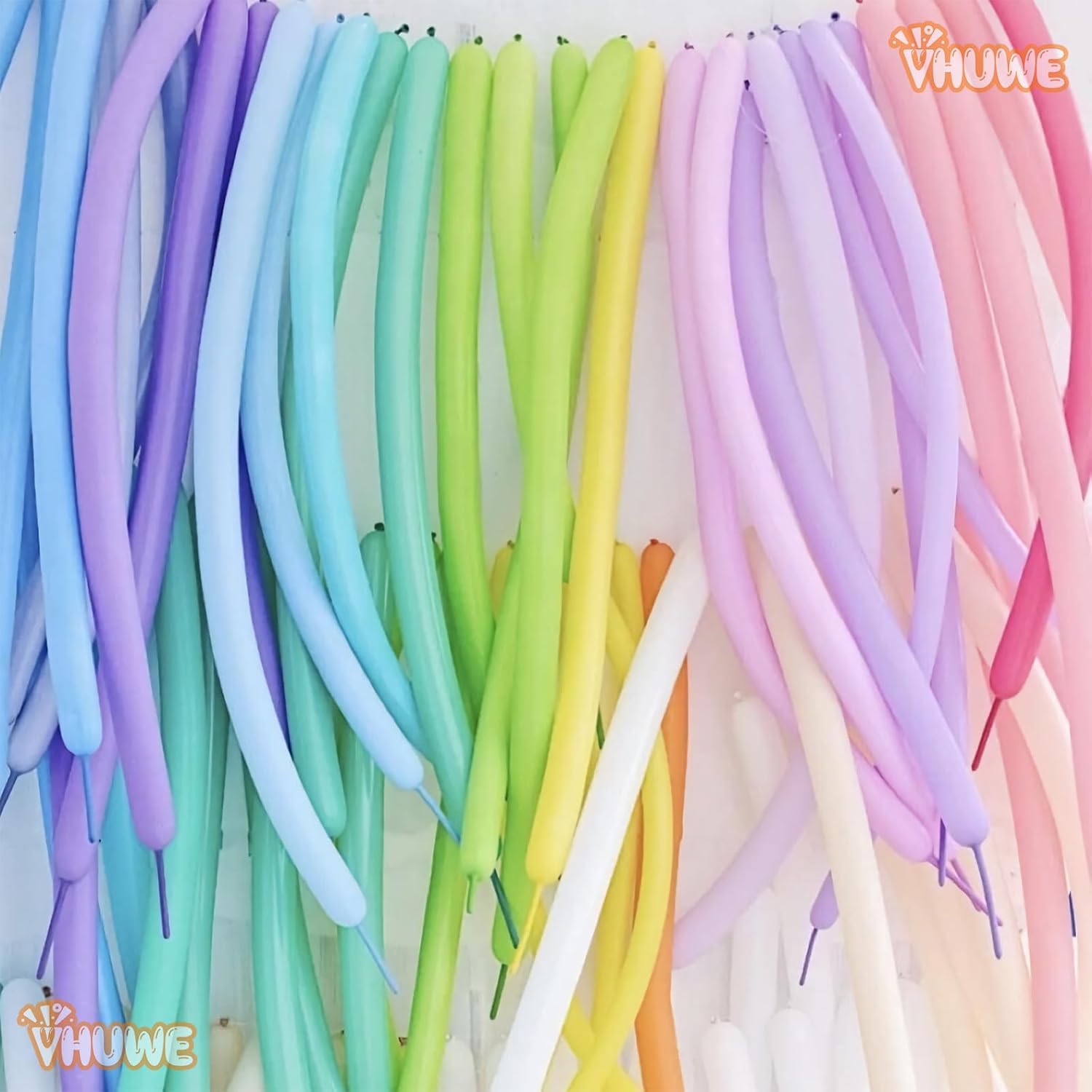 260 Pastel Multicolor Balloons, Thickened 100 Pack Long Twisting Skinny Magic Assorted Colors for Arch, Animals, Clown, Birthdays, Party, Baby Shower Decorations Supplies