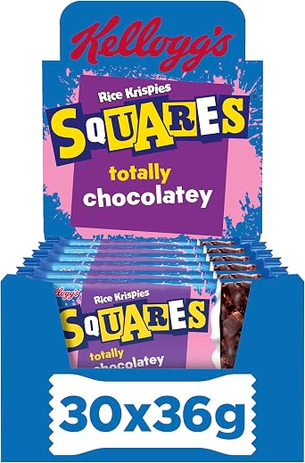 Kellogg's Rice Krispies Squares Chocolate Snack Bars 30x 36g Pack of 30