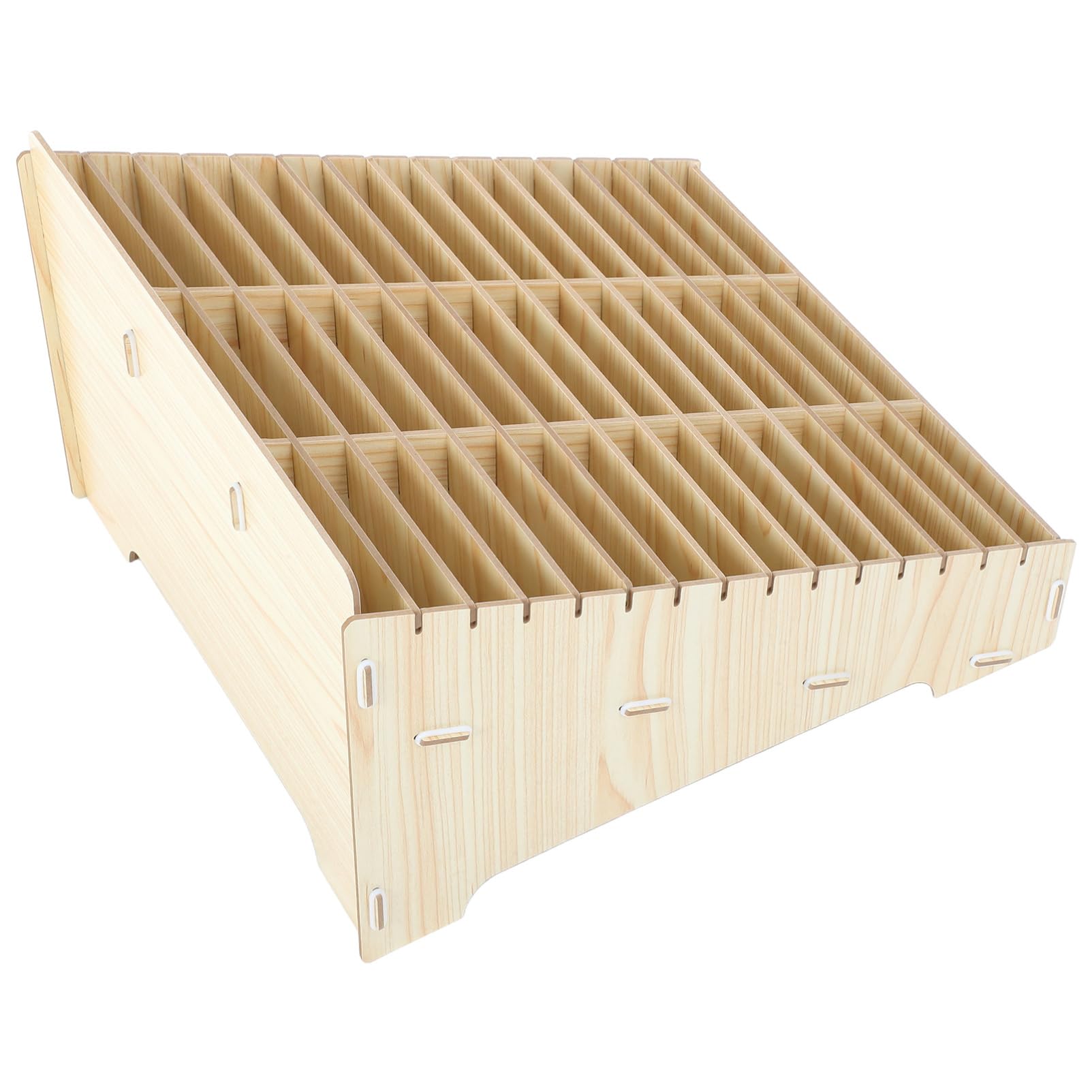Mikikit Holz Handy Aufbewahrungsbox 45 Fächer für Schule und Büro