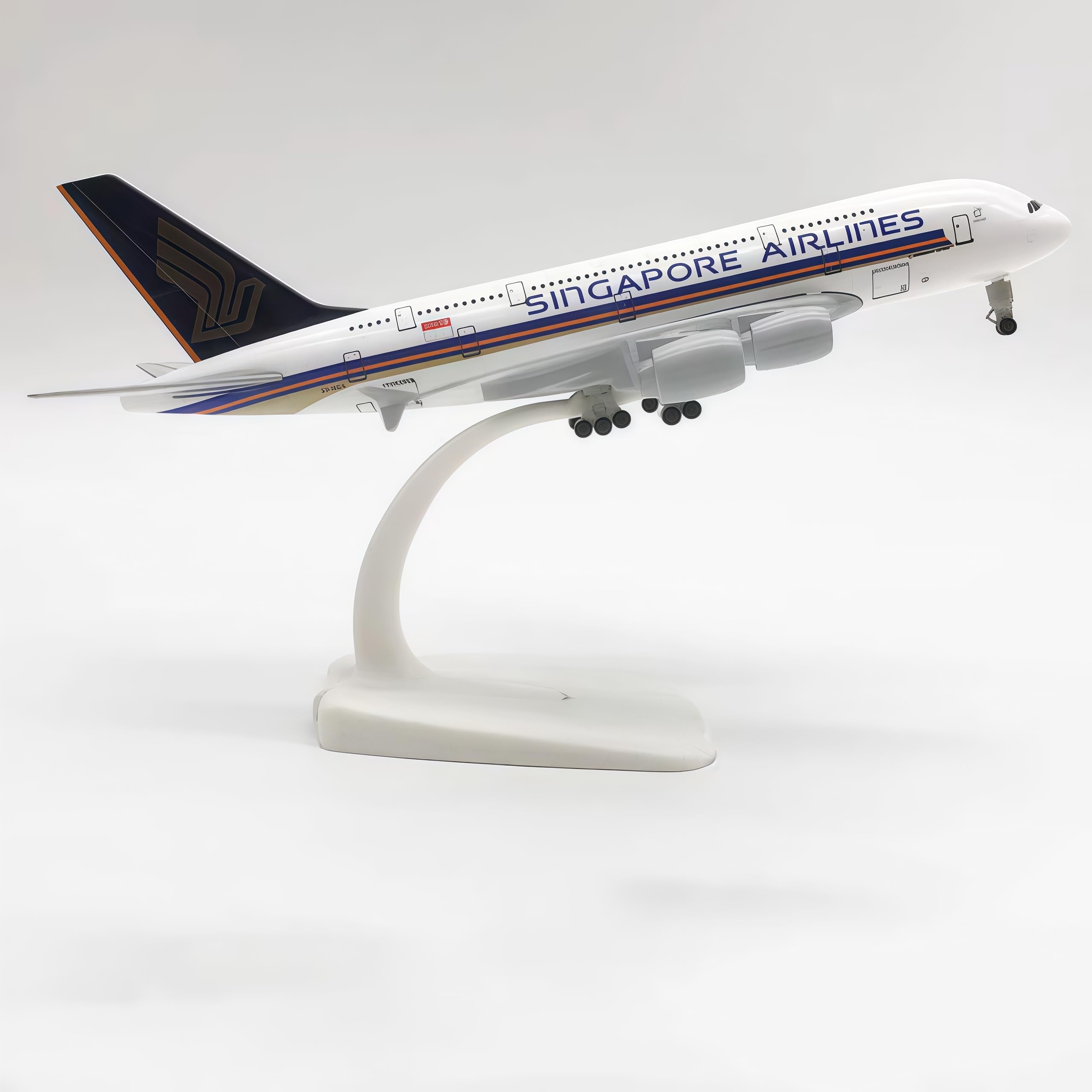 LGSRSNXHTX 1/300 Diecast Metal Airplane Model with Stand Singapore A380 Plane Model for Adult Aviation Gifts,Desktop Display Airplane Ornament
