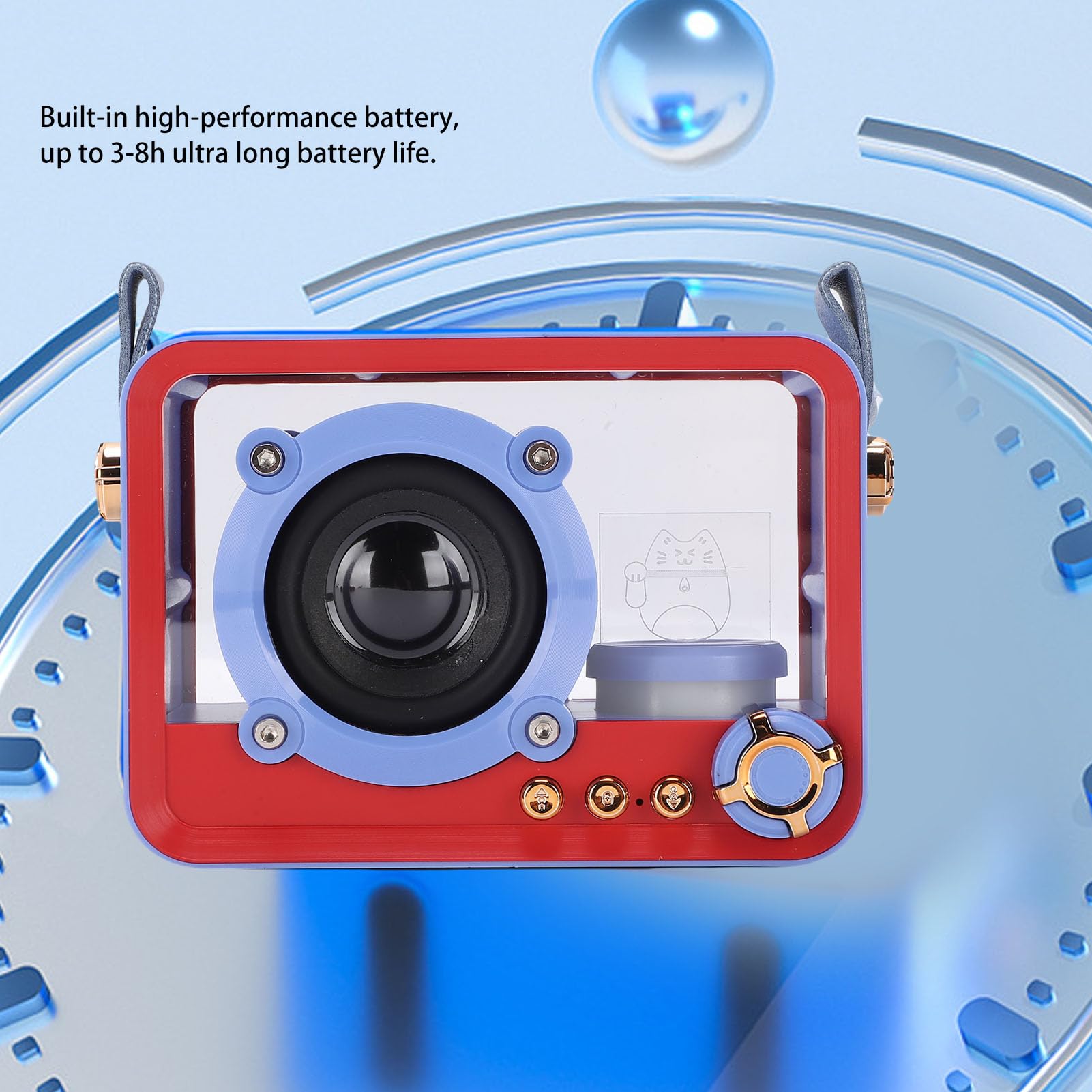Machine de karaoké, Mini Haut-Parleur de karaoké Portable avec 2 Microphones sans Fil pour Les Fêtes à la Maison, Filles et Garçons (Blue)