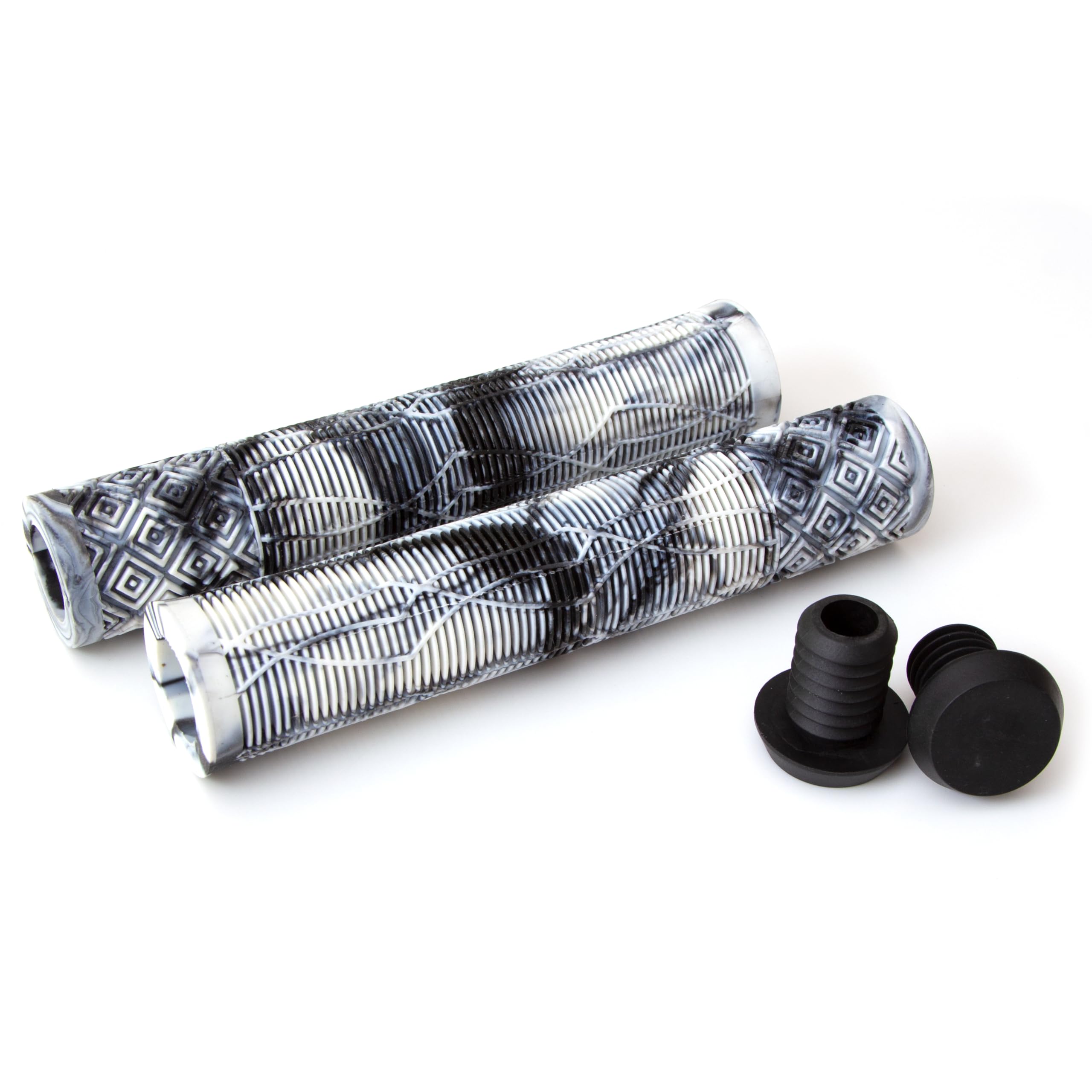 Clarks Cycle Systems C132 Rubber Handlebar Grips, White/Black, 168mm