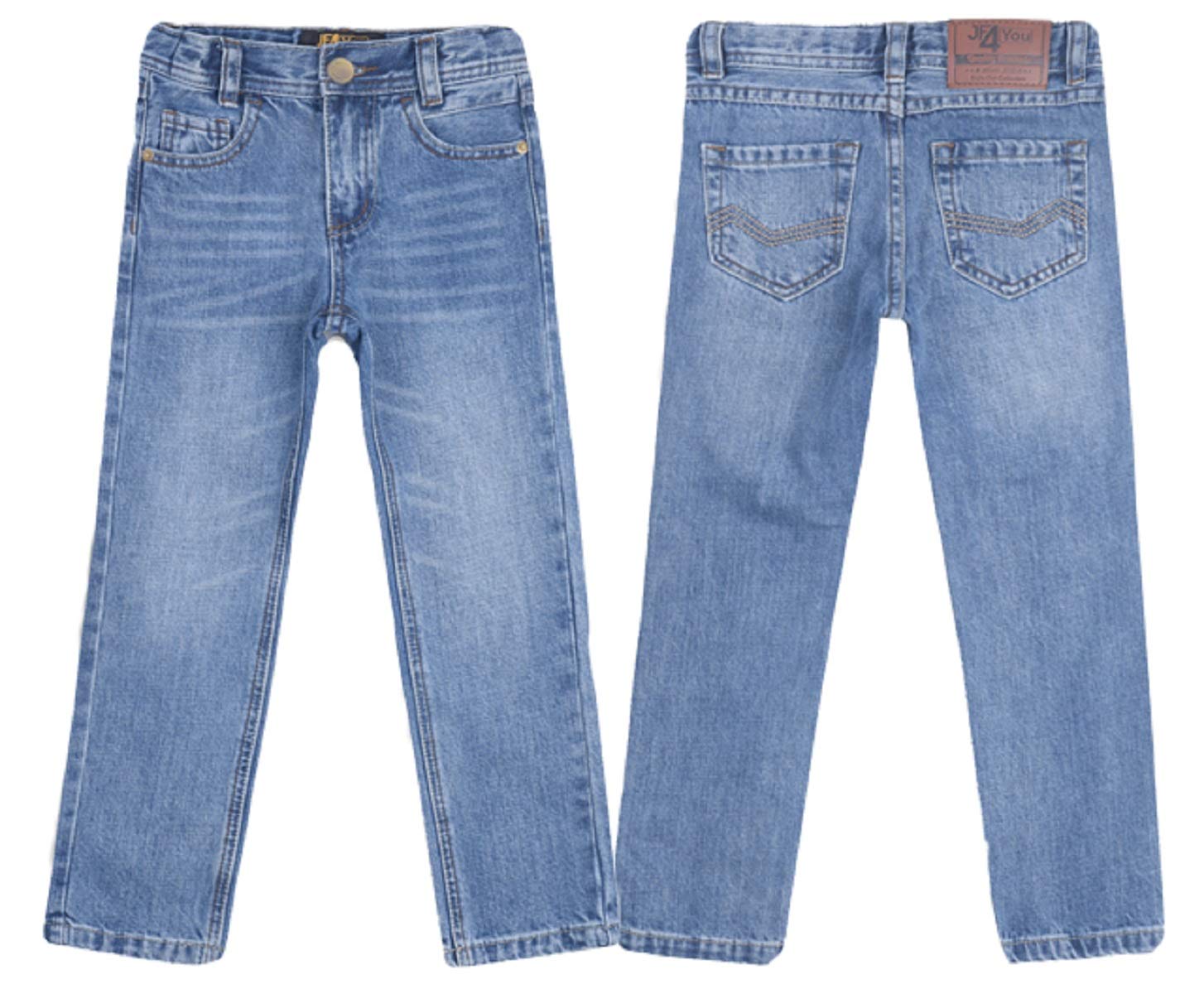 justfound4u Designer Boys Jeans Elasticated Adjustable Waist Trousers Charcoal Black Faded Blue Grey Denim Wash Children Kids Age 2 3 4 5 6 7 8 9 10 11 12 13 14 15 16 Years