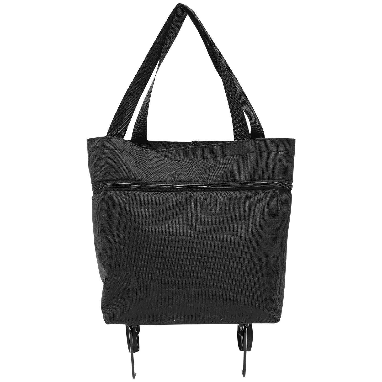 Foldable Shopping Bag with Wheels Collapsible Trolley Bag Large Capacity Foldable Shopping Wheels Reusable Grocery Tote