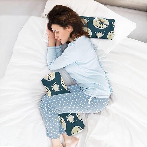 Miniatura 6 de Almohada de bruja de luna llena de Halloween para piernas, almohada redonda para dormir debajo de la rodilla, almohada redonda para apoyo de espalda