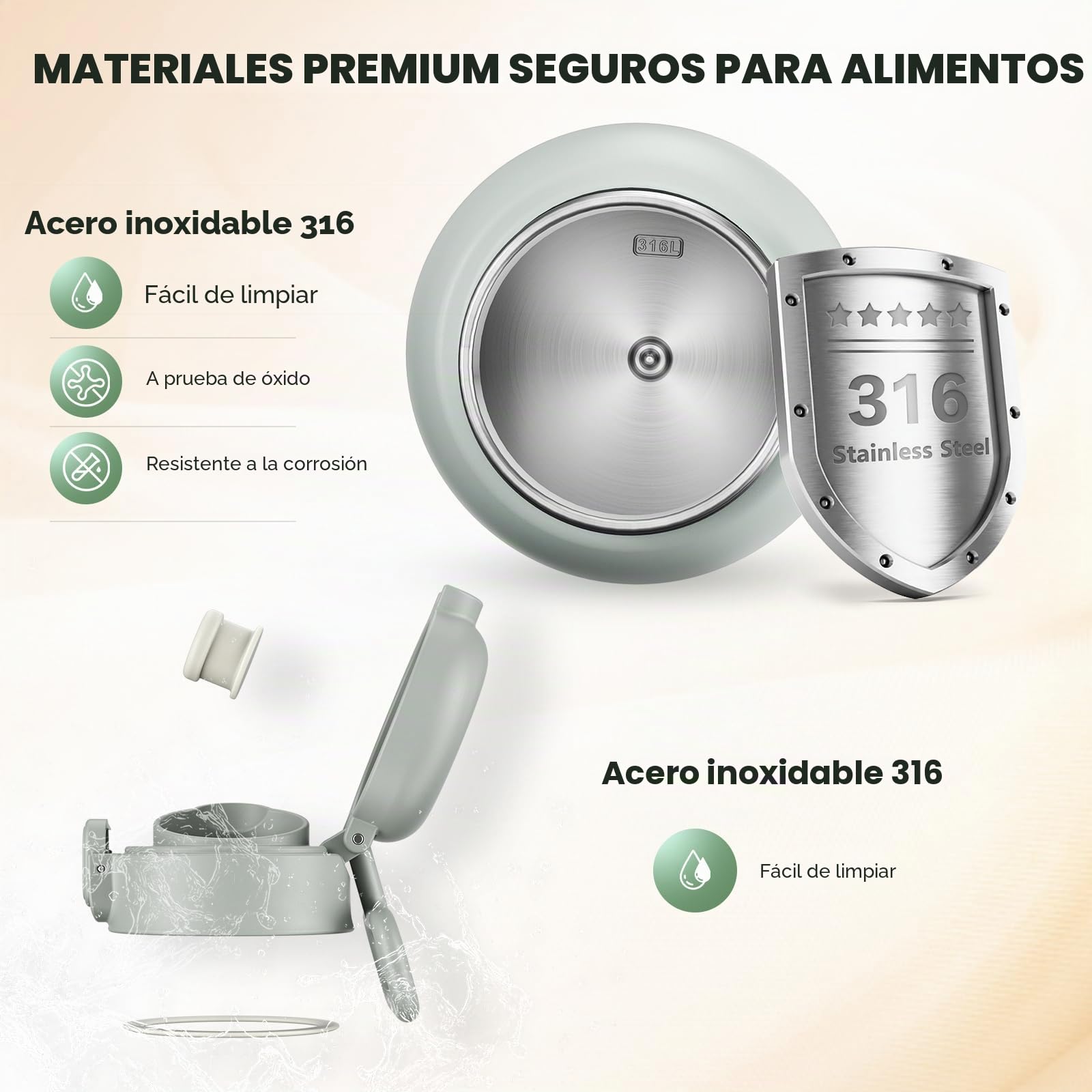 Calienta biberones portatil 500ml, 100W rápido, batería 16000mAh, SUS316 | Calentador de biberones portatil para viajes, leche materna y fórmula, control 37-70°C, sin BPA, ideal para bebés