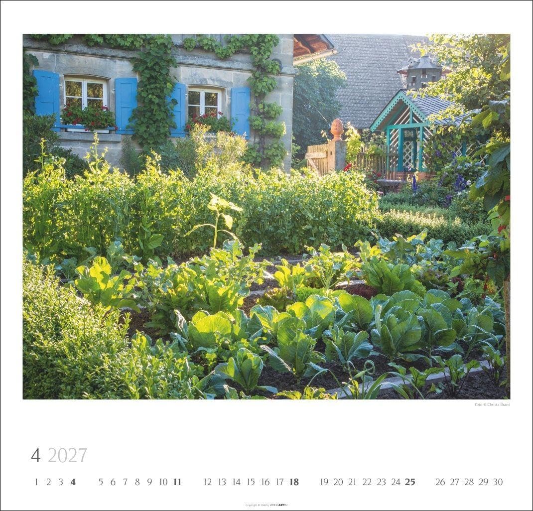 Bauerngärten Kalender 2027: Wandkalender mit 12 Fotos bäuerlicher Gärten. Farbenprächtiger Natur-Kalender für die Wand im Format 48 x 46 cm. Jahres-Fotokalender mit Spiralbindung