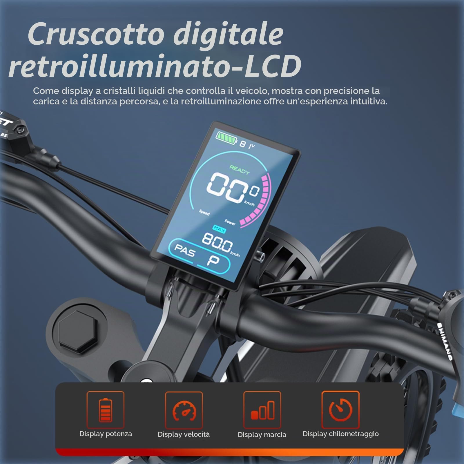 GTS X22 Bici Elettrica Adulti, Mountain Bike Elettrica Fuoristrada con Batteria Rimovibile 72V 30Ah, Lunga Autonomia, Coppia Elevata, Sospensioni Complete, Freni Idraulici, Display LCD, Pneumatici 19"