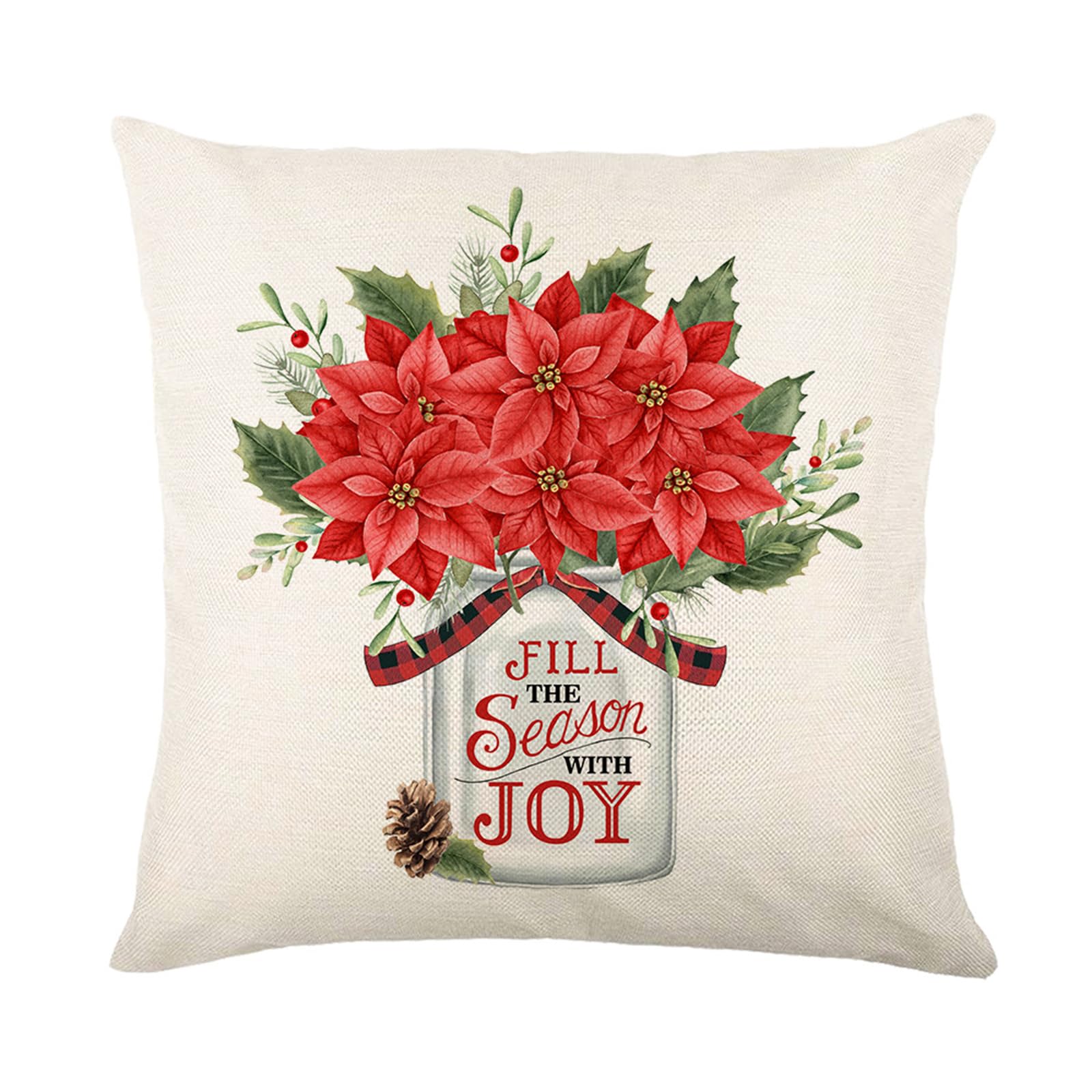 Carotoe C Hristmas Pillow Over 18" X 18" Linen Throw Pillowcase Hristmas Decorations Ar Ase For Sofa Ouch Home Throw Ases