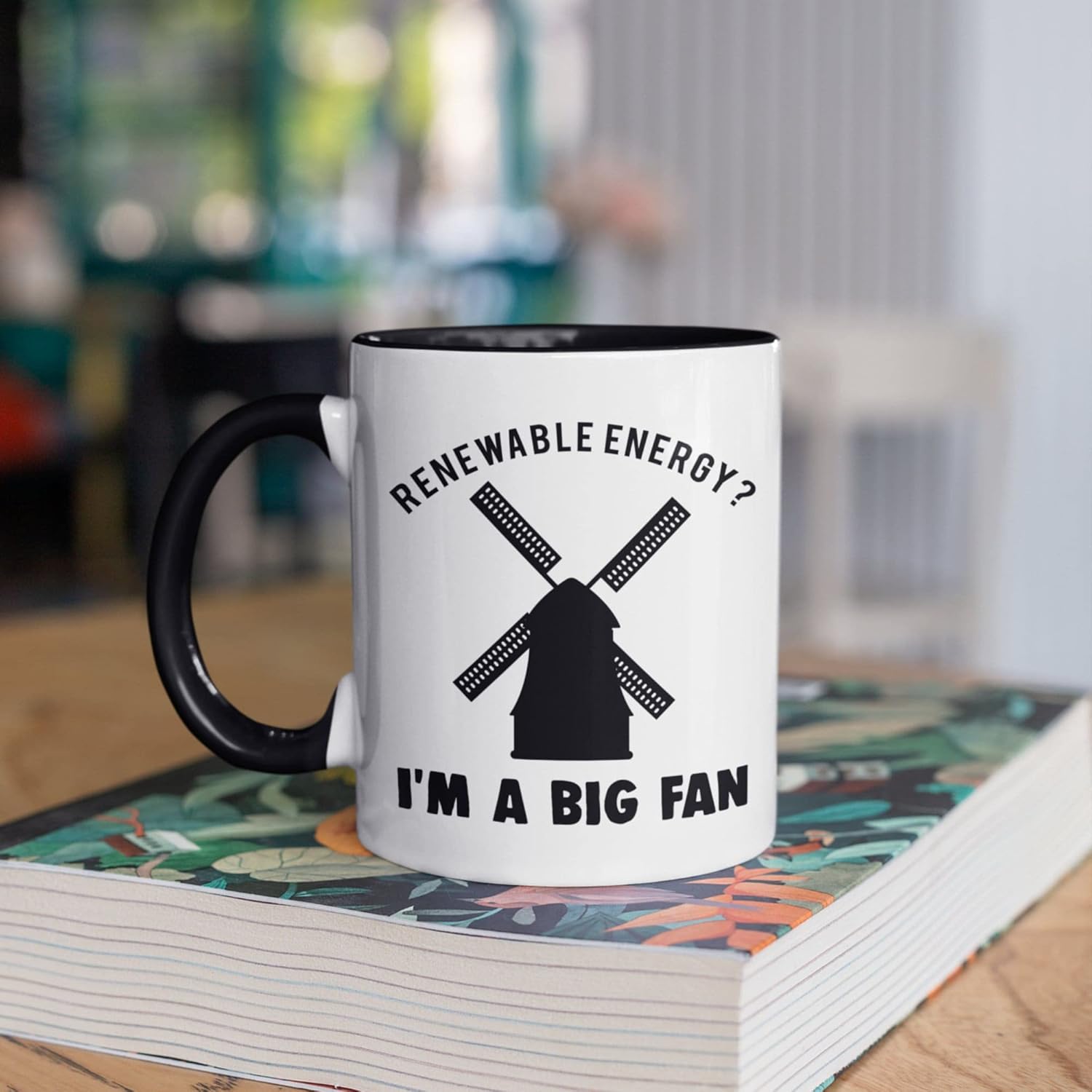 Renewable Energy Mug, Funny Windmill Coffee Mugs, Tumbler, Travel Mug, Beer Can