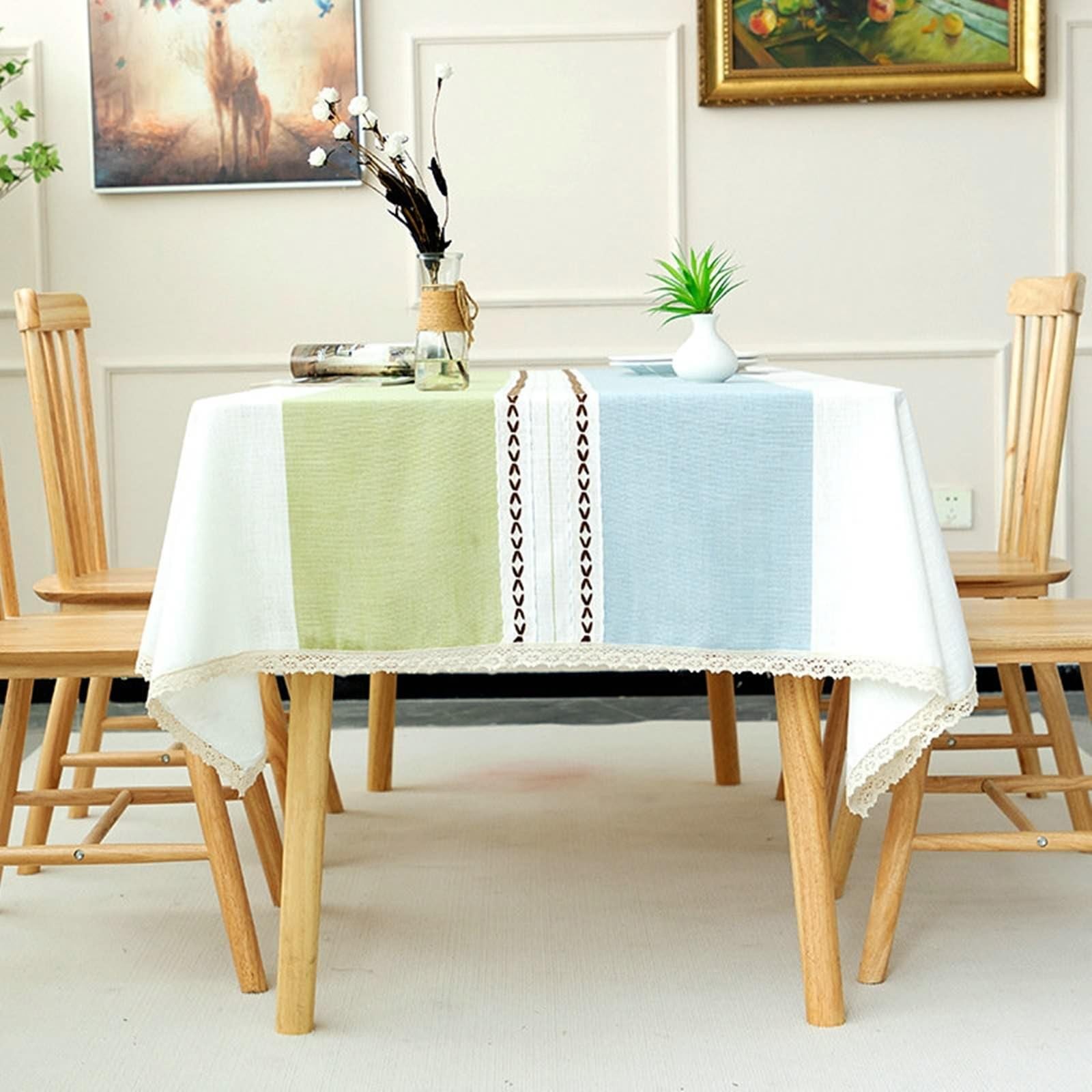 Nappe mariage champêtre anti tache en coton et lin pour de grandes tables conviviales
