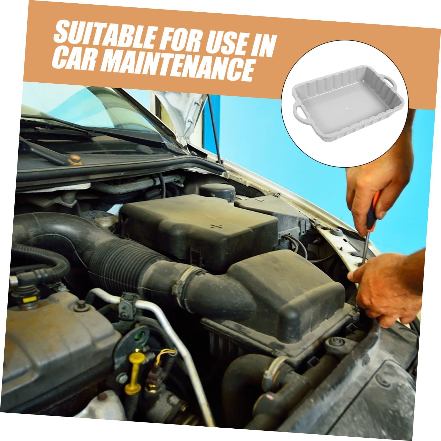 Alipis Bac de Vidange Grosse Capacité pour Huile Moteur en Plastique Épais Plateau de Récupération Polyvalent pour Réparation et Entretien Automobile pour Garage