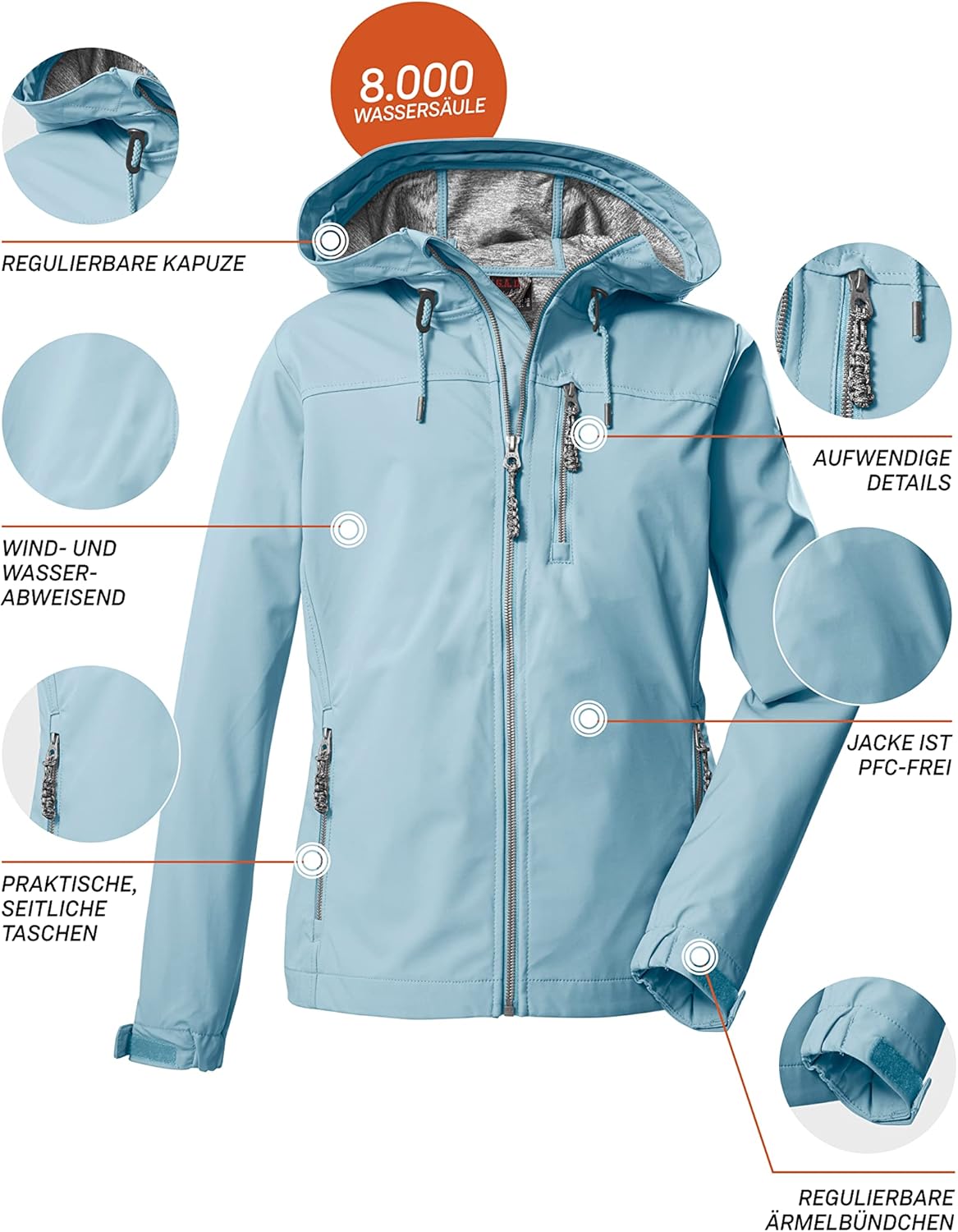 G.I.G.A. DX GS 97 WMN SFTSHLL JCKT Dames Softshelljack Met Capuchon - Waterafstotend En Winddicht