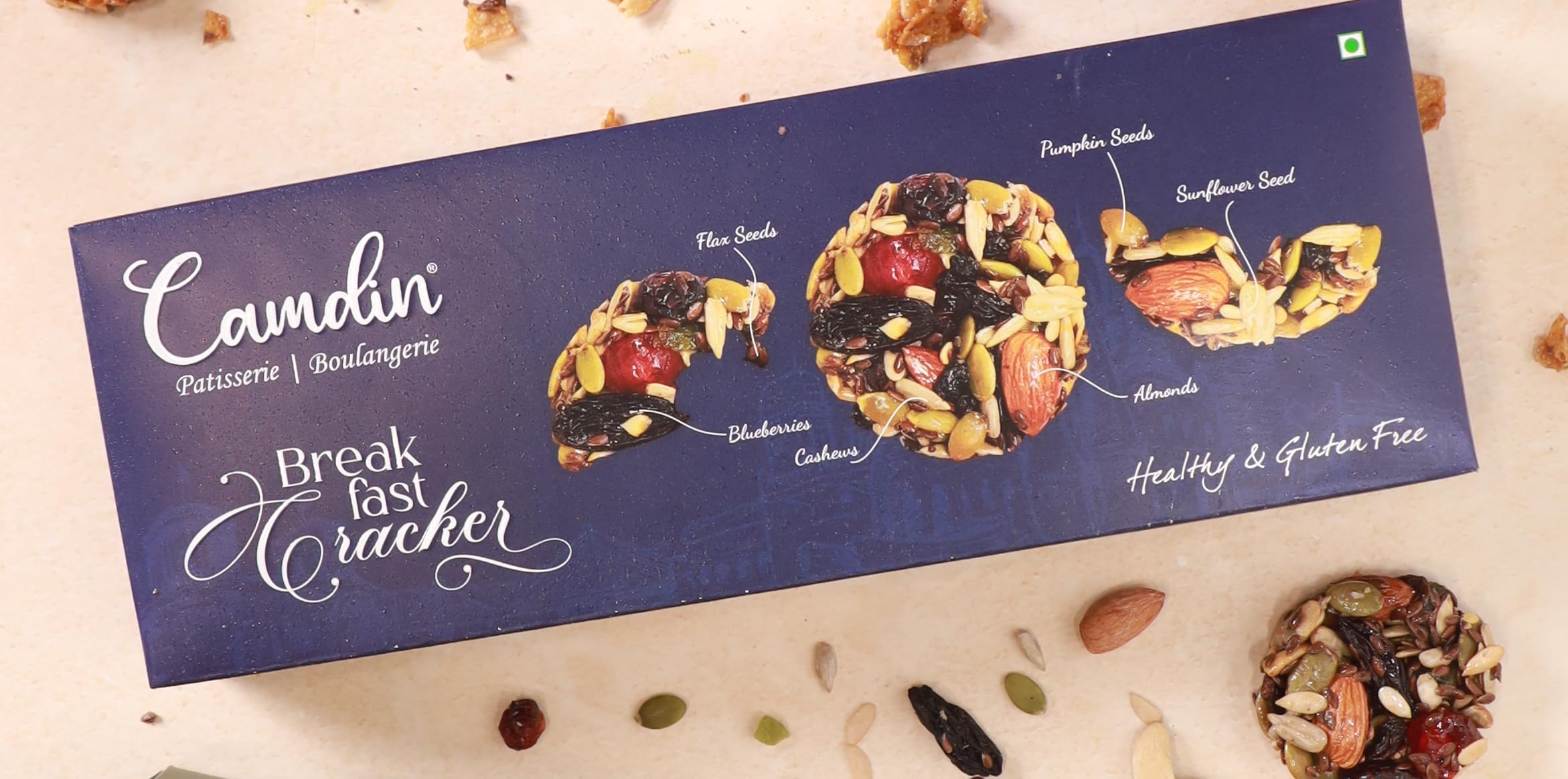 Camdin Breakfast Cracker | Gluten Free | 300 Grams Pack (9 Pcs)