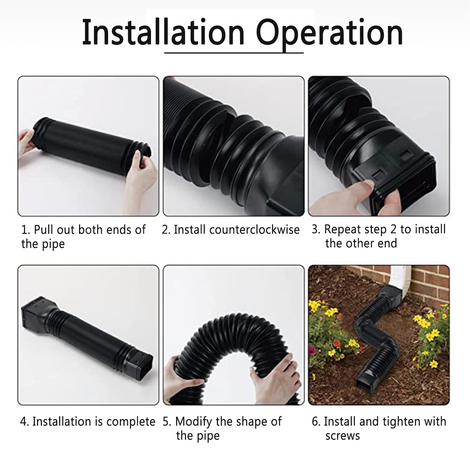 2 Piezas Extensión de Canalón de Lluvia, Extensor de Bajante de Lluvia Drenaje Retráctil para, Conector de Drenaje de Diseño Dividido de 21-60 Pulgada para la Mayoría de los Desagües Residenciales