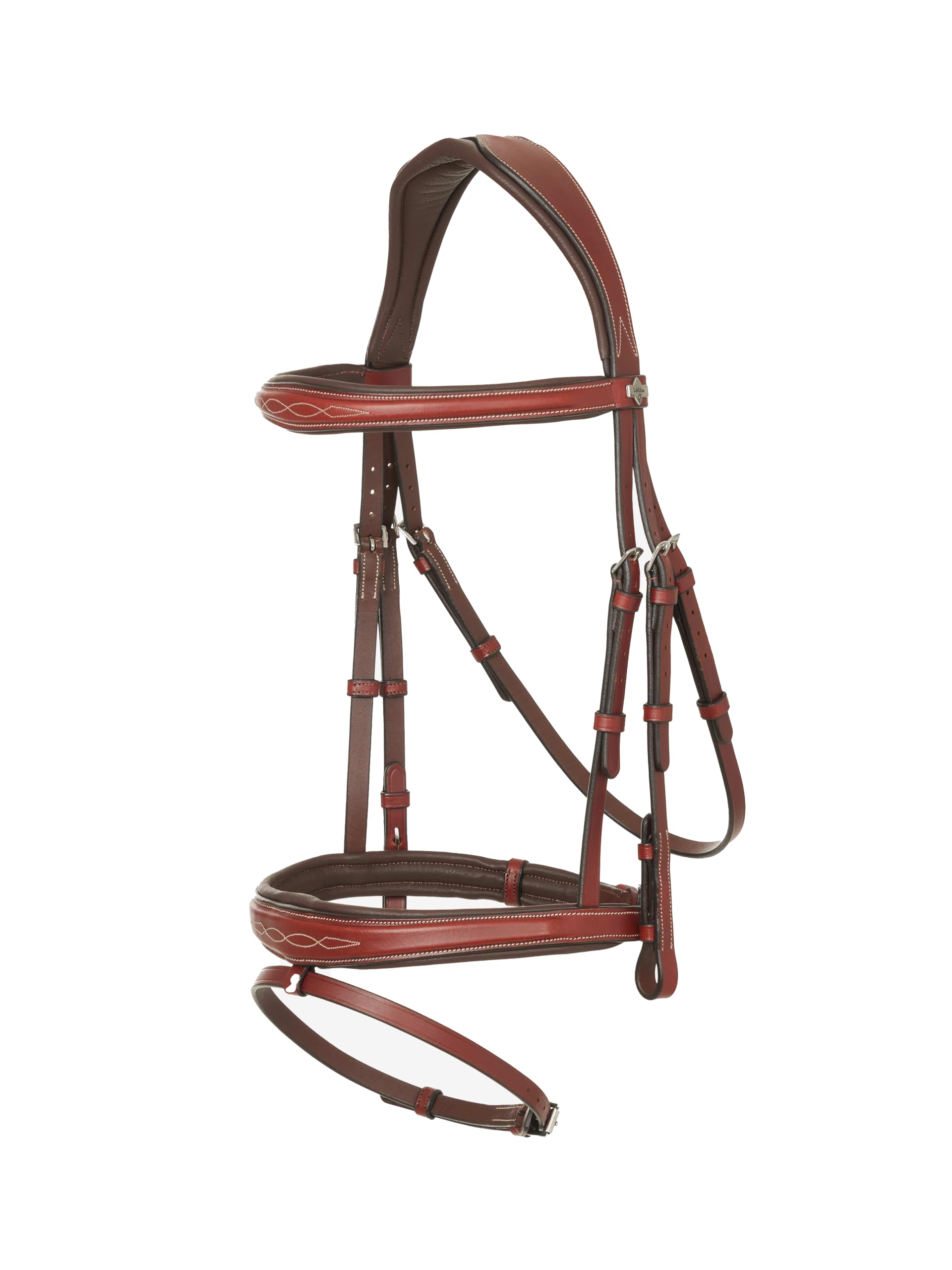 LeMieux Kudos Competition Flash Bridle - Soft Leather - Reins Sold Separately - Chestnut - Pony