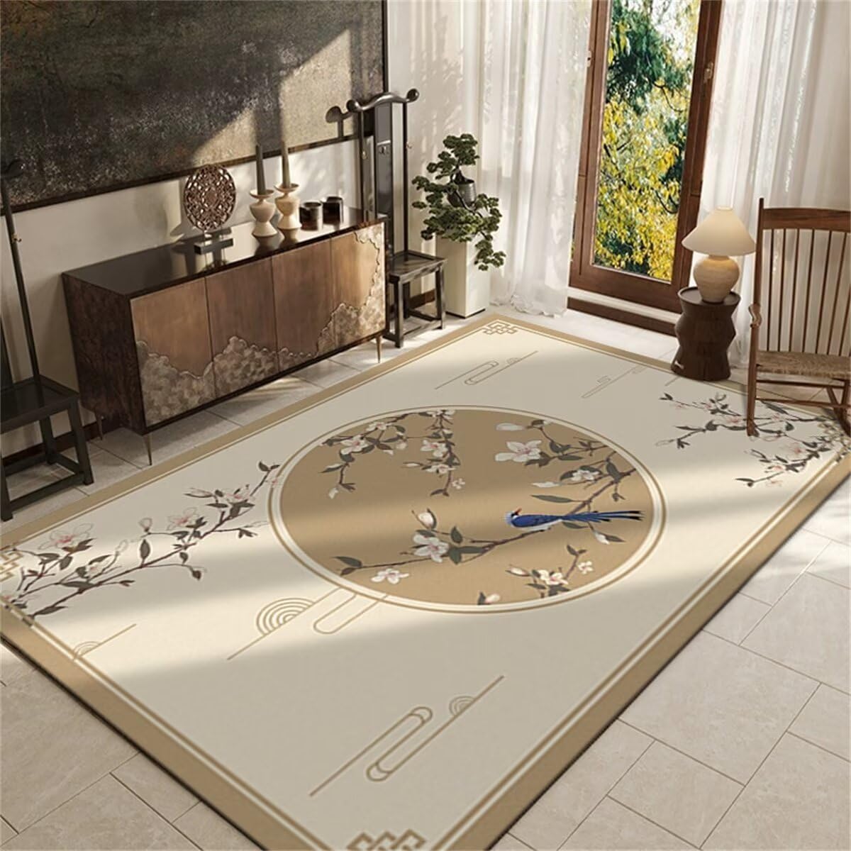 Tapis de salon de style chinois moderne lavable 80x120cm tapis de salle à manger couloir