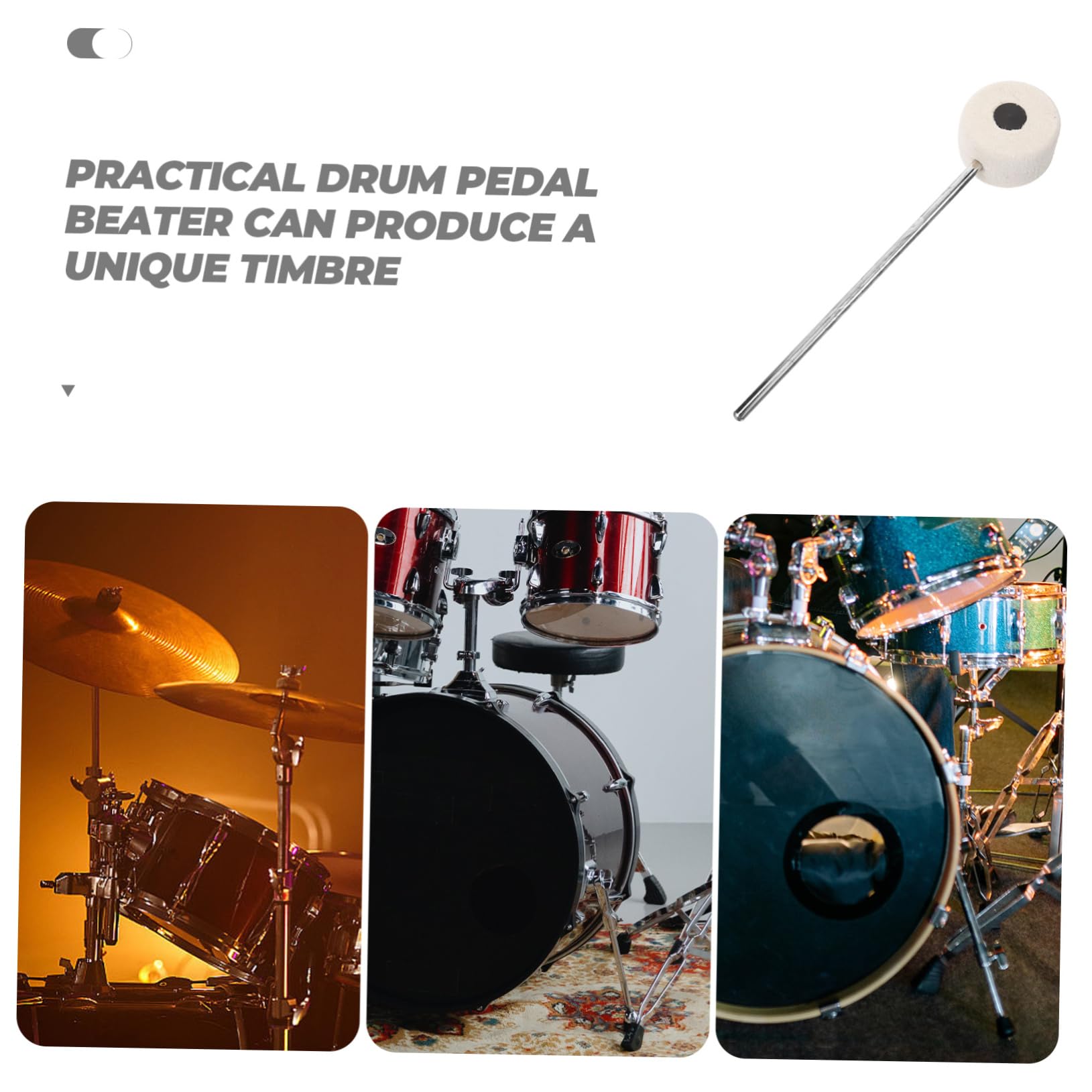 Abaodam Drum Mallet Hammer Classic Design Bass Drum Pedal Beater Foot Pedal Instrument Part Replacement