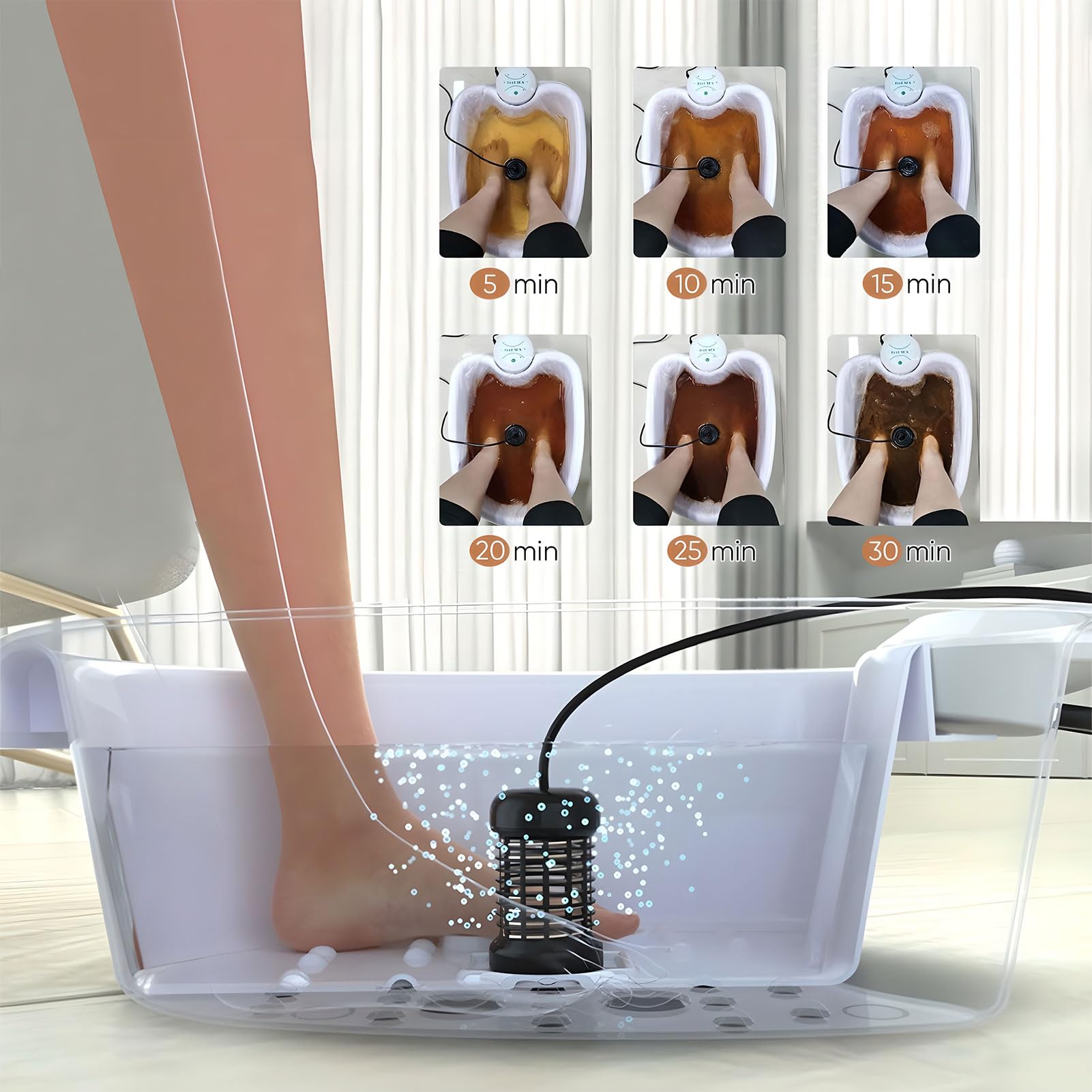 Spa De Pie Iónico En La Desintoxicación Del Hogar Y Limpieza, 2.0 Máquina De Baño De Pie De Desintoxicación Con Cuenca De Bañera, Desintoxicación Del Cuerpo Relajado Y Aliviado