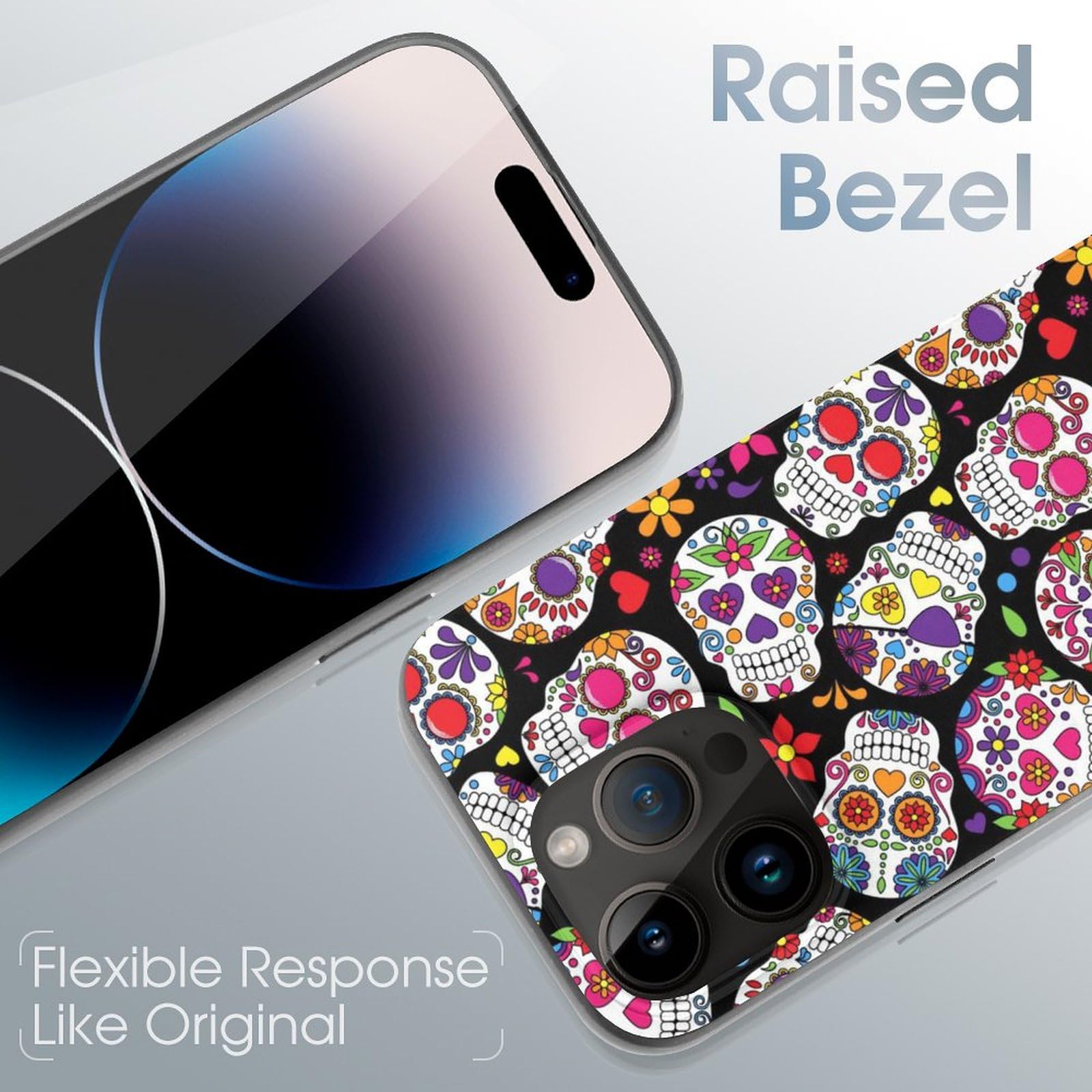 Amazon.co.jp: iPhone14Proケース TPU 保護カバー ドクロ柄 髑髅柄 