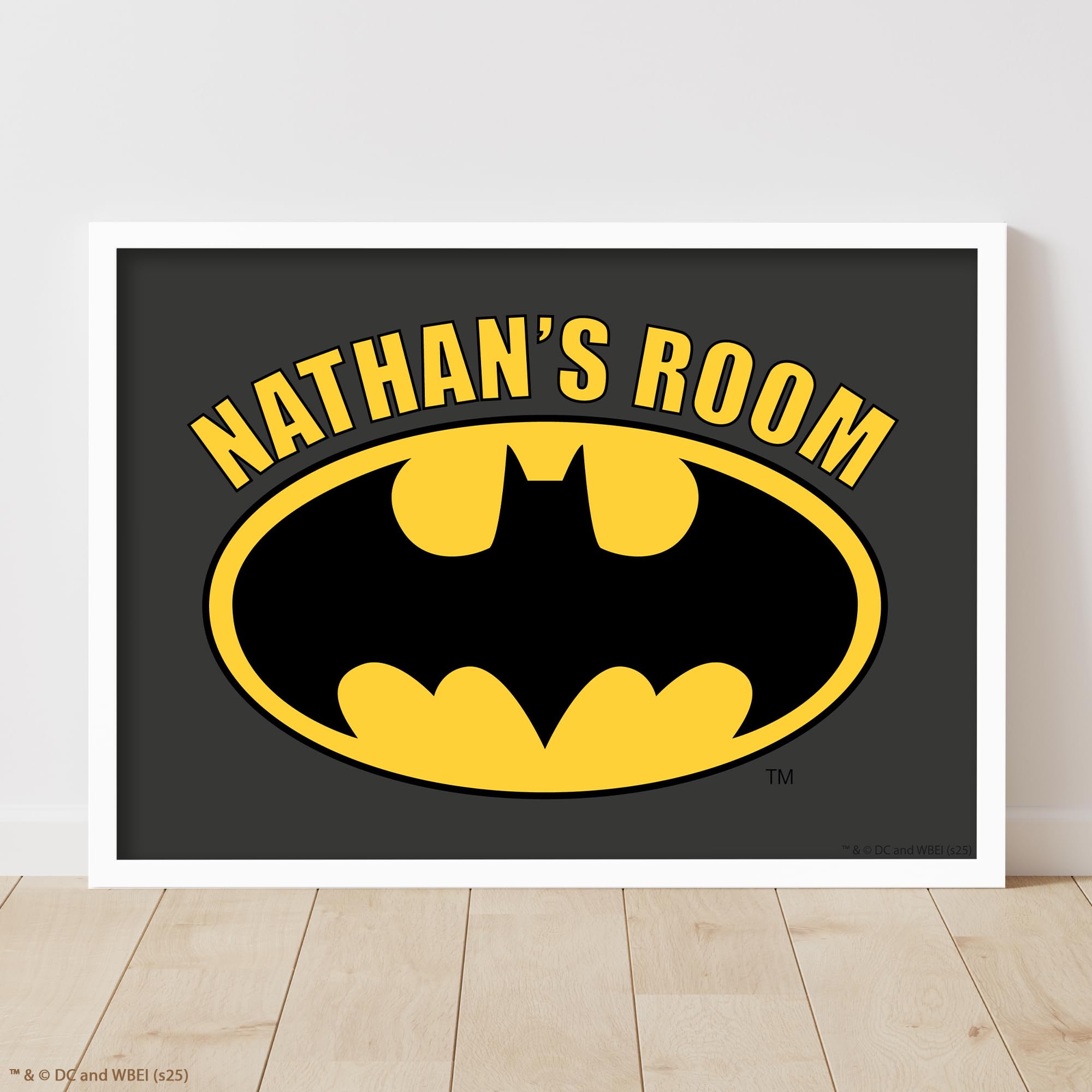 Themed Multicolour Batman Print - Batman Logo Personalised Name Poster Dc Superhero Wall Art (21Cm X 29.7Cm - A4)