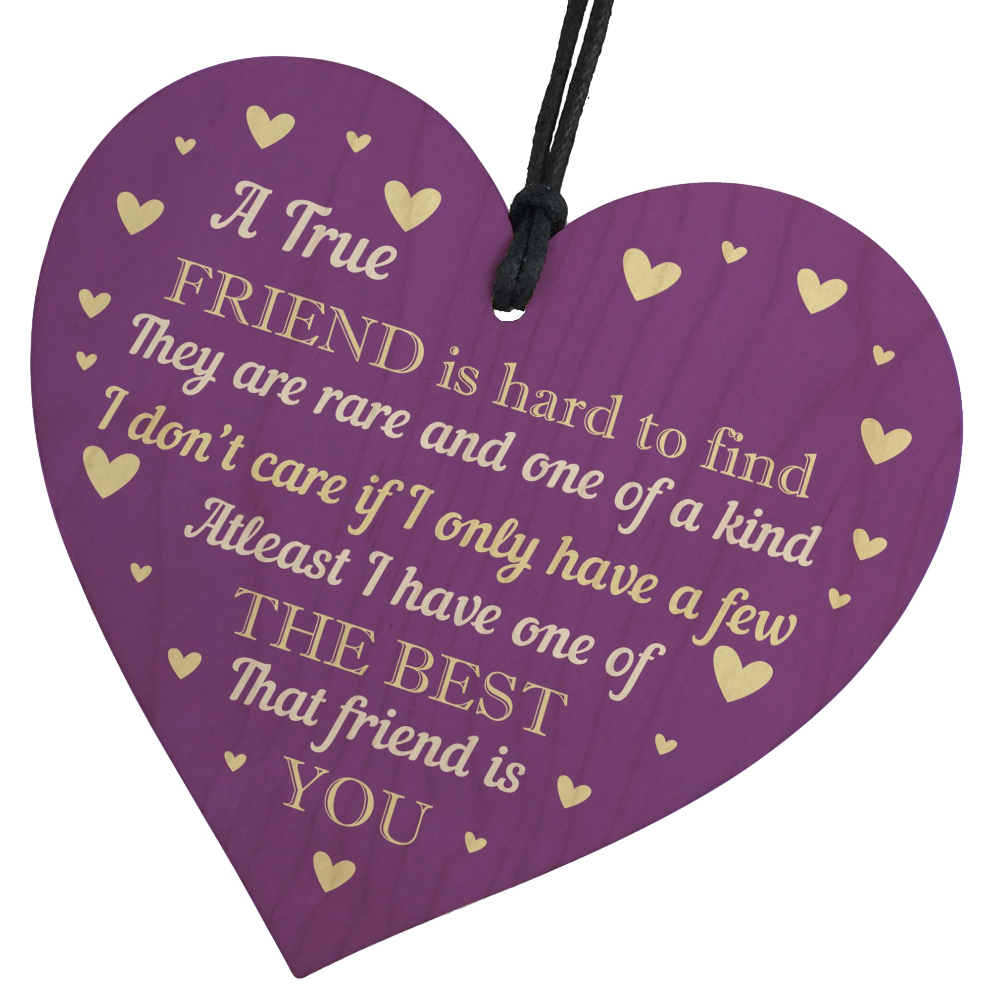 Red Ocean Friendship Plaque Best Friend Gift TRUE FRIEND Wood Heart Thank You Birthday Christmas