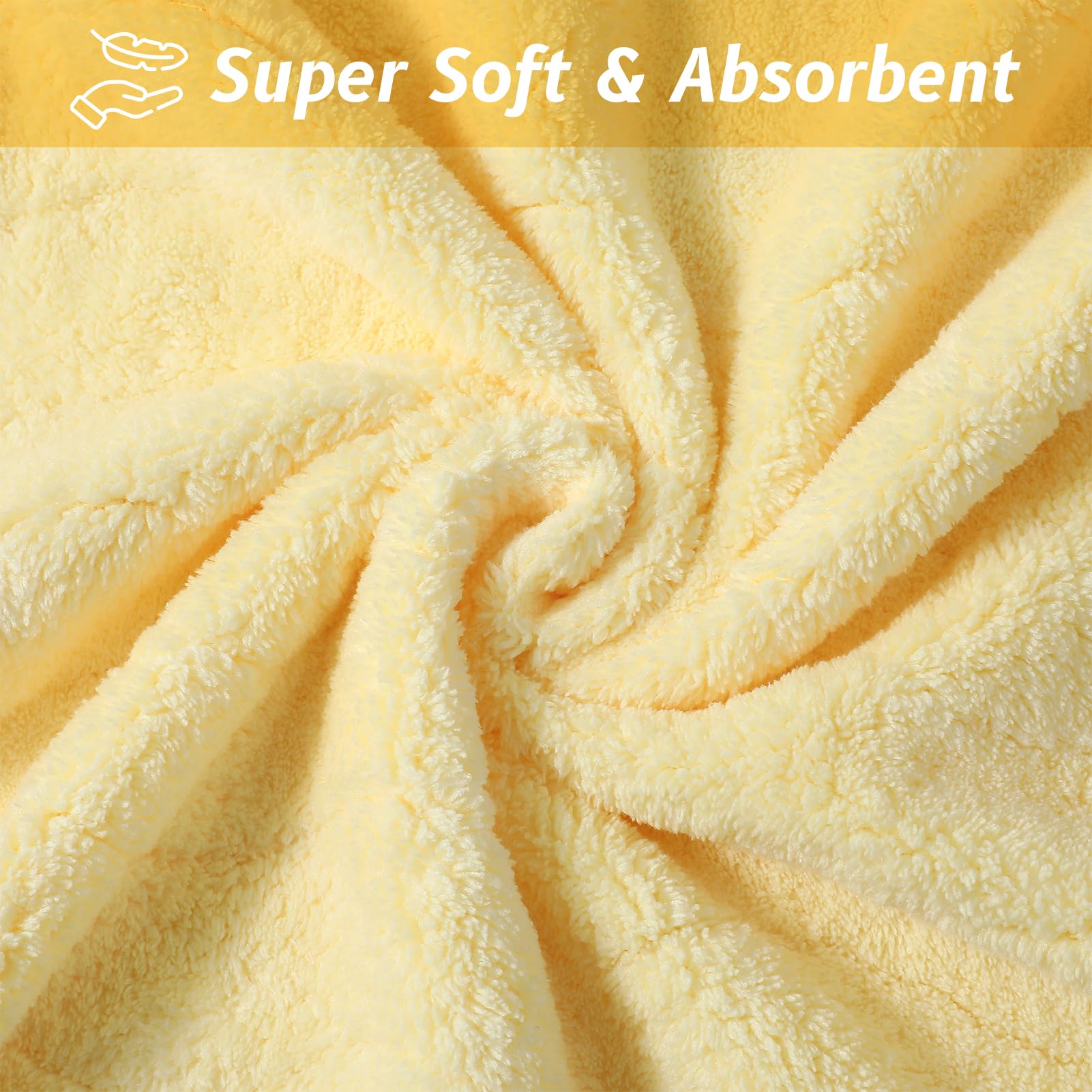 GSrenyu Kids Hooded Towel with Snap Button,80 x 120cm Large Poncho Bath Towel Yellow Duck Design for Girls,Soft Absorbent for Swimming Beach After Bath - Image 4