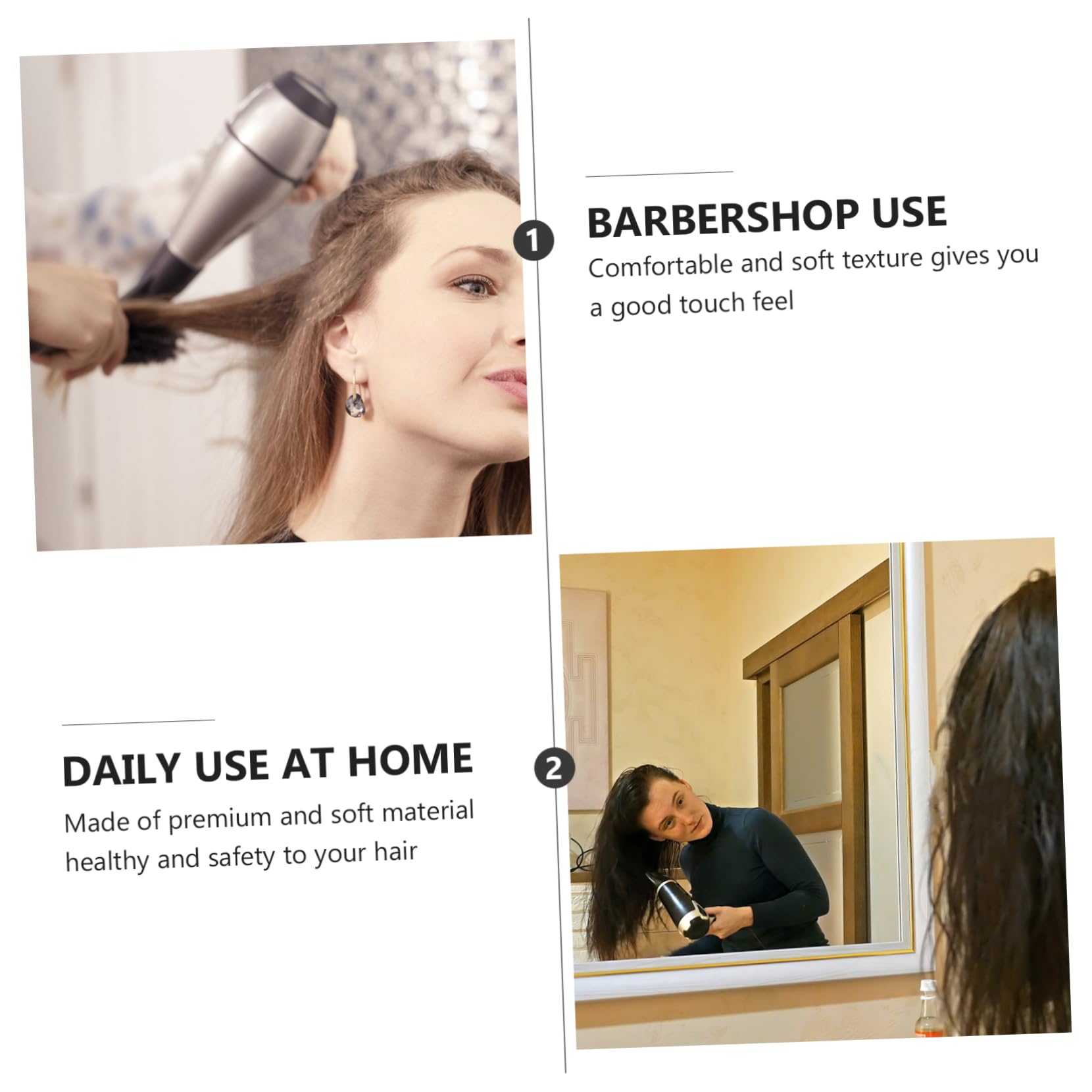 SOESFOUFU 2 Pack Boys and Girls Hair Drying Gloves White Absorbent Non-Slip Comfortable for Fast Dry Safe Use