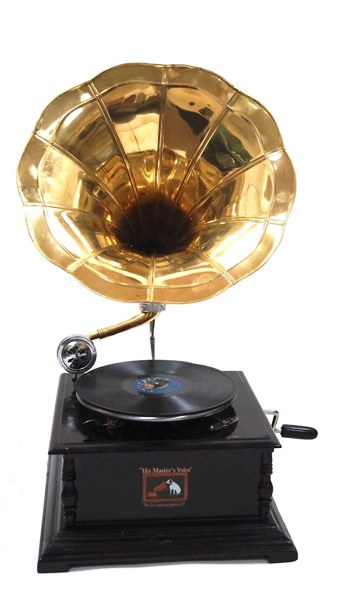 ecWorld Enterprises 7731363 Antique Replica Dark Wood Phonograph 