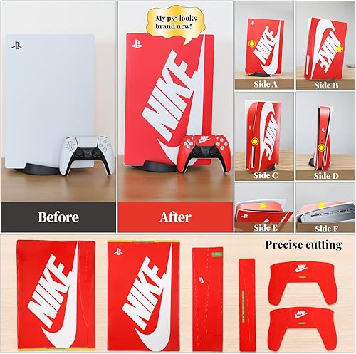 Miniatura 5 de PS5 Skin Disk Edition Consola y controlador, PS5 Pegatinas Vinilos Calcomanías de Vinilo para Playstation 5 Consola y Controladores, Edición en