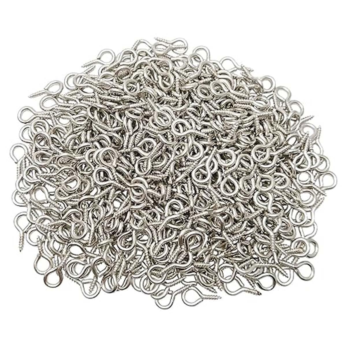has 50 Pcs Nickel Silver Coloured 5 x 10mm Screw Eye Pins Hooks with 50 Jump Rings, Eyelets Screw Threaded Clasp Hooks for Making Pendants, Beads, Jewellery Findings DIY Craft (KRBNS-50)
