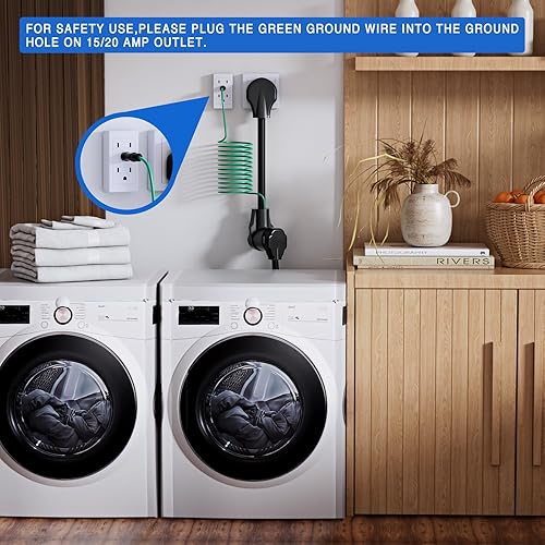 Miniatura 157 de Nilight - 50033R Adaptador de enchufe RV de 18 pulgadas, 50 amperios a 30 amperios, adaptador eléctrico de Dogbone de alta resistencia con mango 115G