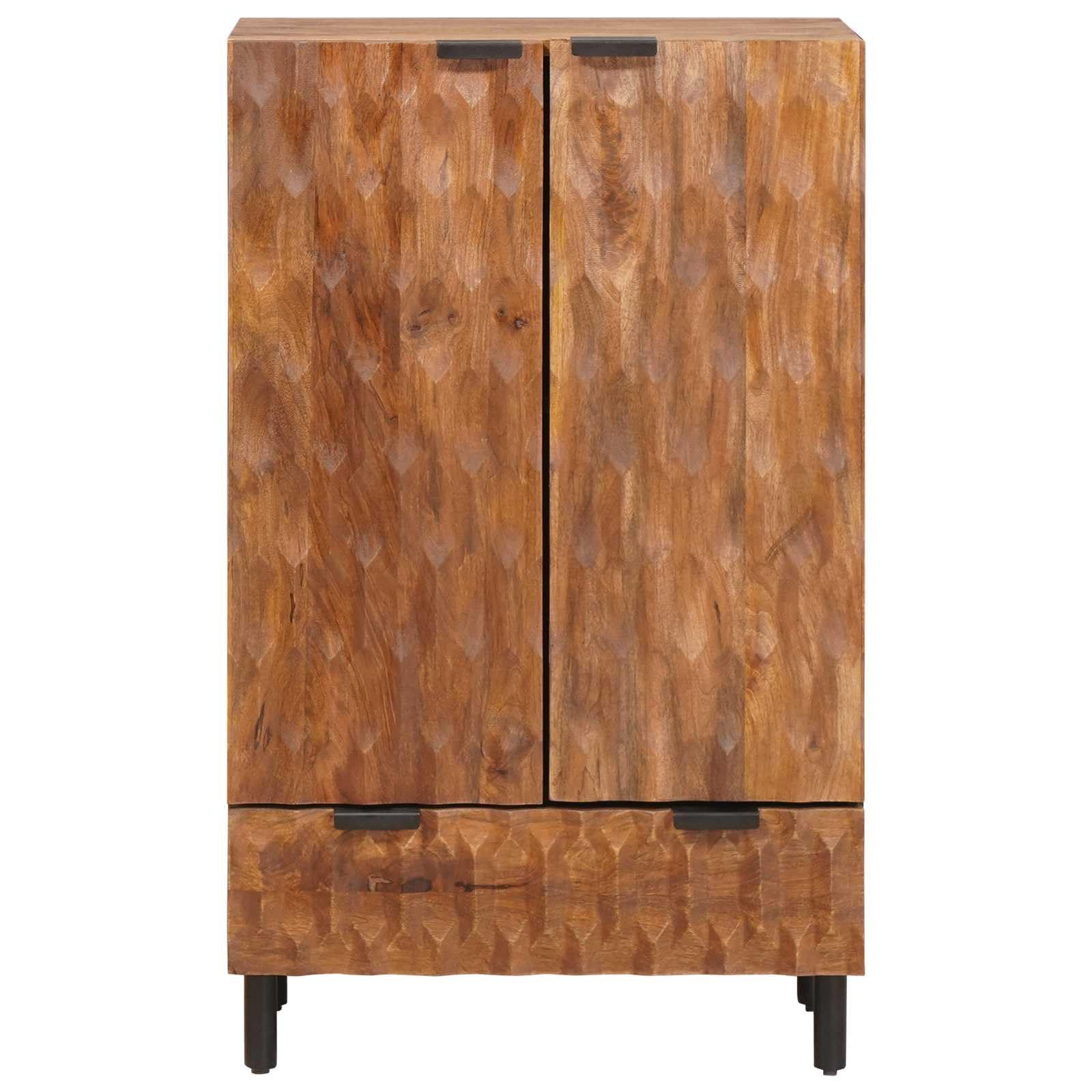 vidaXL Highboard mit Tür Akazienbraune Oberfläche 60 x 33 x 100 cm