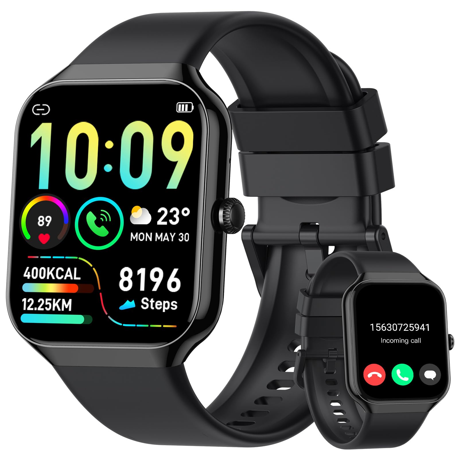 Togala Smartwatch con Effettua/Risposta Chiamate, Orologio Smartwatch Uomo Donna, 1.96'' Fitness Tracker con 113+Sportive/Sonno Cardiofrequenzimetro, Impermeabil IP68, Smart Watch per Android iOS
