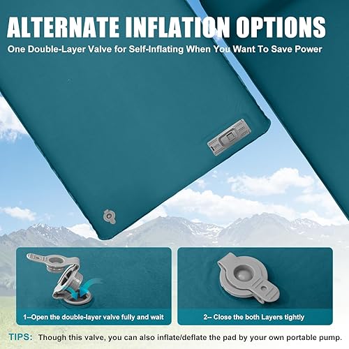 Miniatura 8 de Colchoneta de dormir autoinflable con bomba eléctrica para campamento, colchoneta de dormir de espuma viscoelástica de 3.14 pulgadas de grosor,