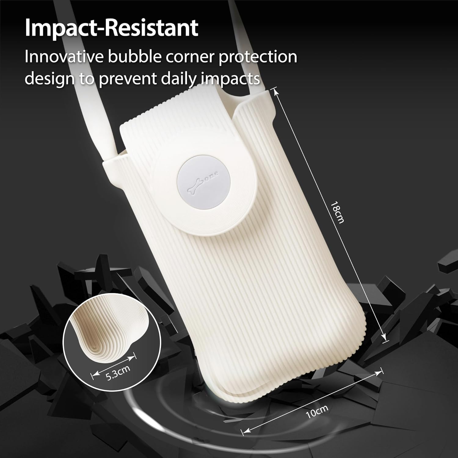 BONE Crossbody Phone Bubble Bag 2, Phone Purse with Impact-Absorbing Design & Magnetic Closure, Adjustable Silicone Lanyard