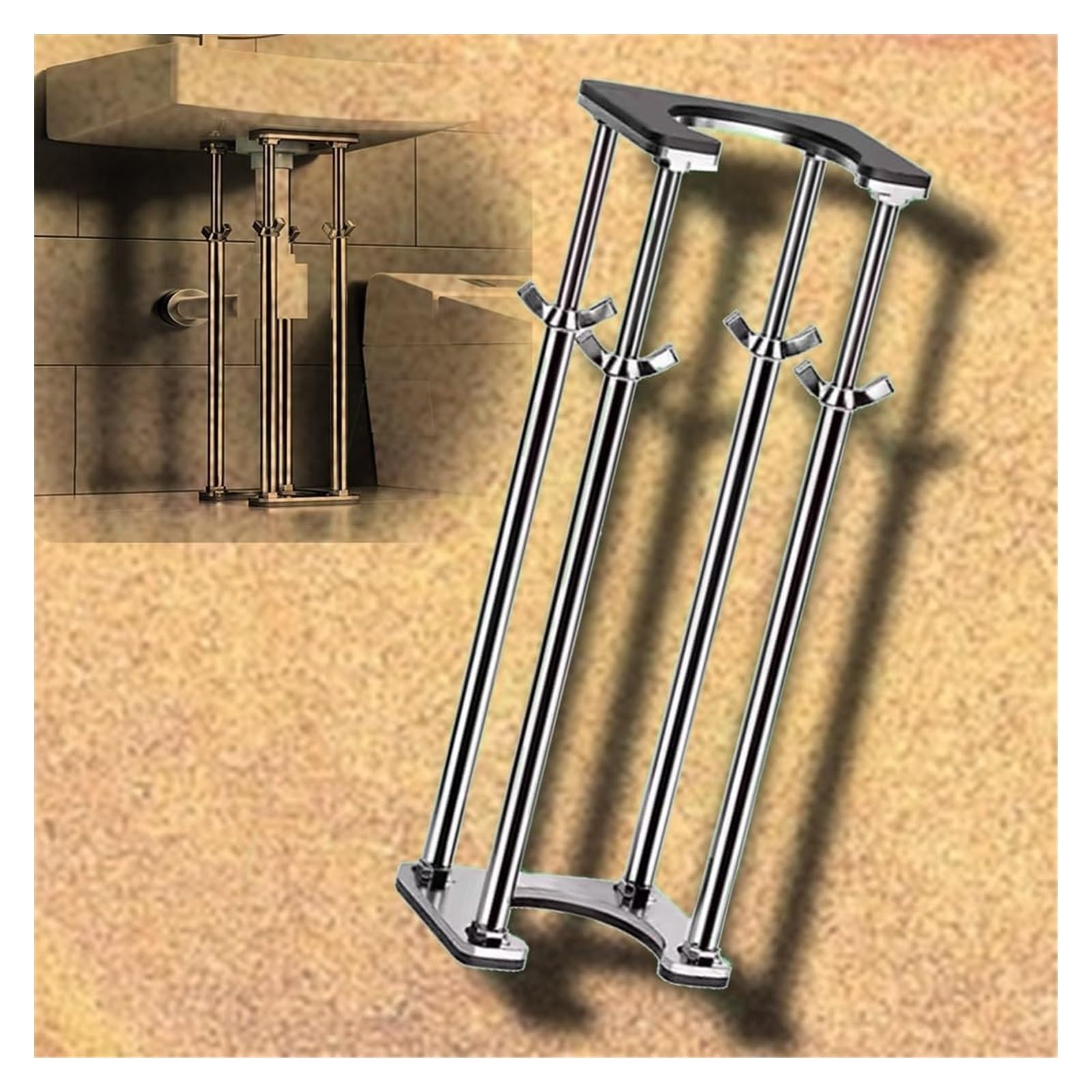 Barra de soporte para lavabo de baño bajo encimera ideal para reformas del hogar