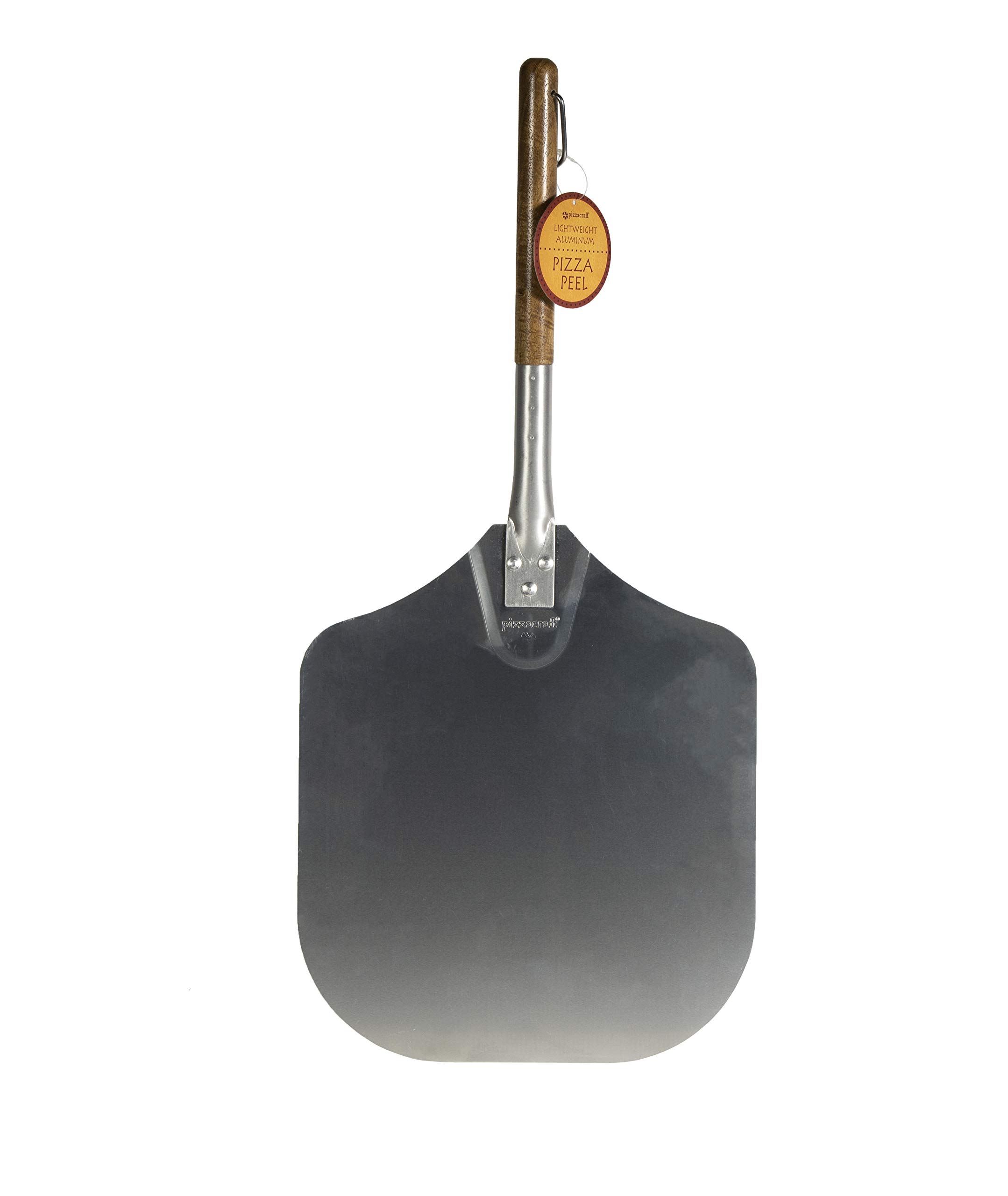 PizzacraftPC0235 All Natural Acacia Wood Handled Aluminum Pizza Peel, Rich Walnut