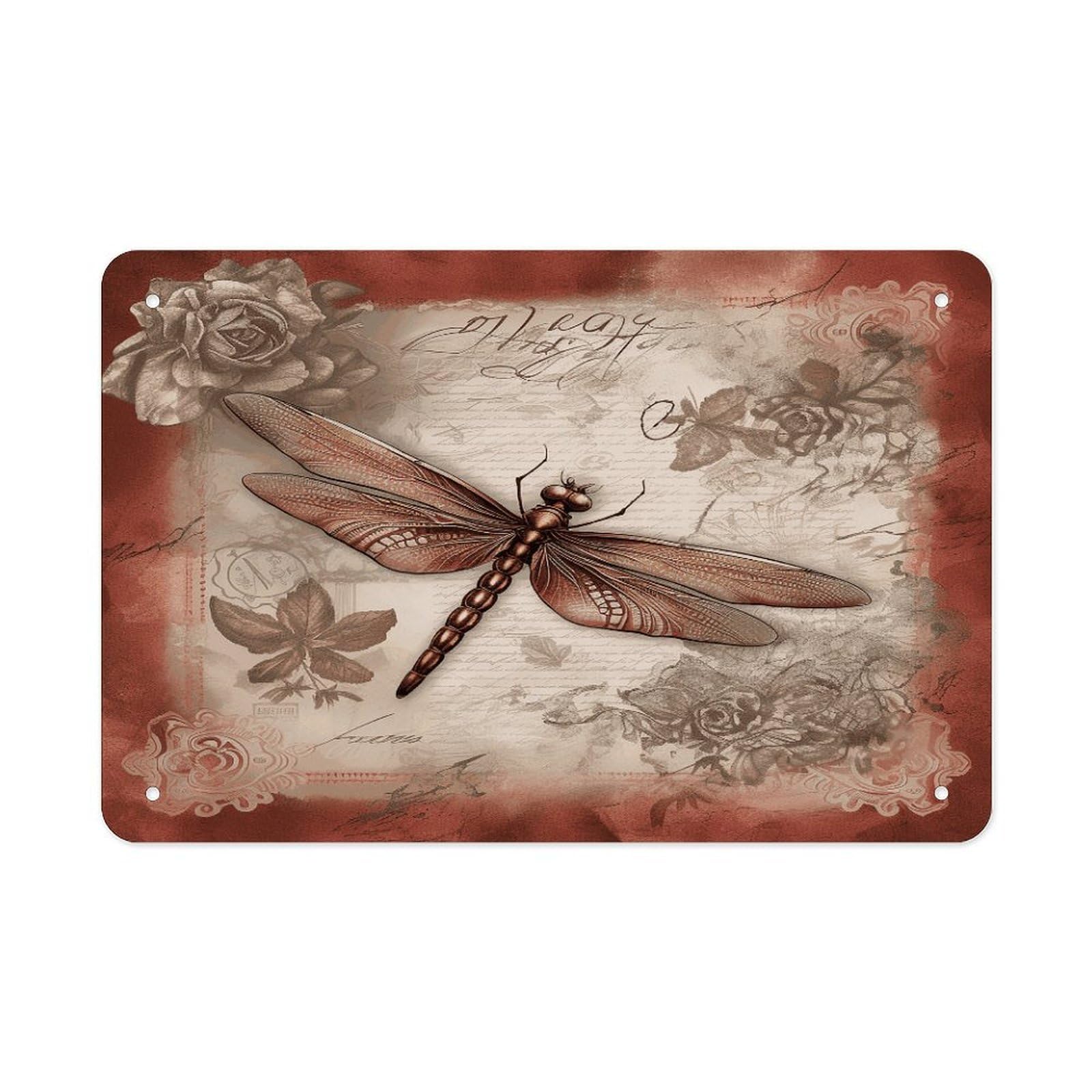 Fodpand Style Dragonfly Bee2 Wall Art Metal Signs Tin Sign