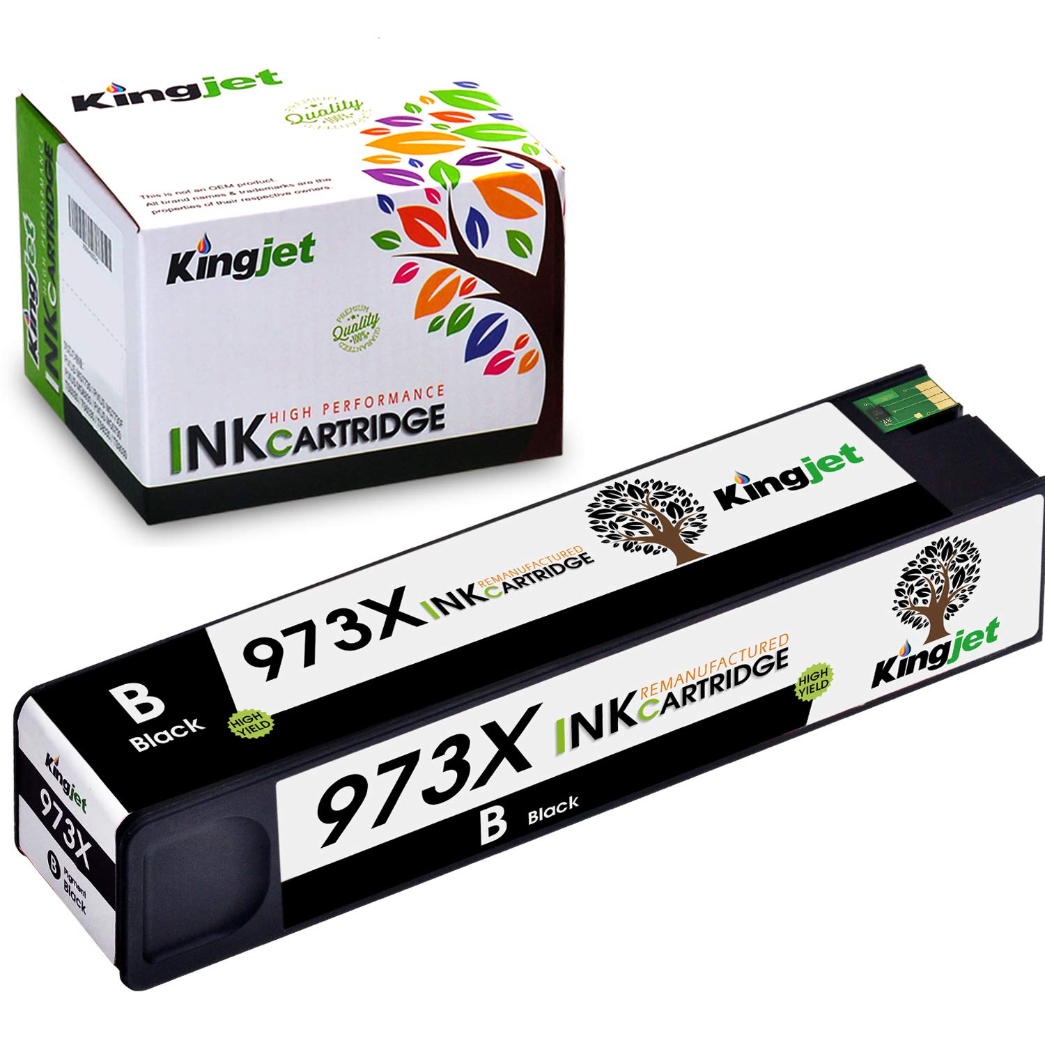 Kingjet 973X Black Ink Replacement for HP 973x Ink Cartridges Compatible for HP Pagewide pro 452dn 452dw MFP 477dn 477dw 552dw MFP 577dw 577z ,HP PageWide Managed P55250dw MFP P57750dw