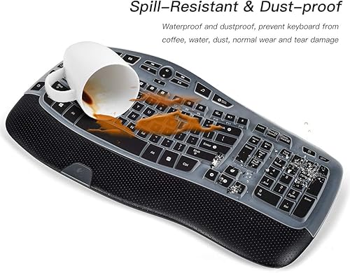 Miniatura 6 de CaseBuy Funda para teclado compatible con Logitech K350 MK550 MK570, accesorios de teclado inalámbrico Wave K350 MK550, protector de silicona para