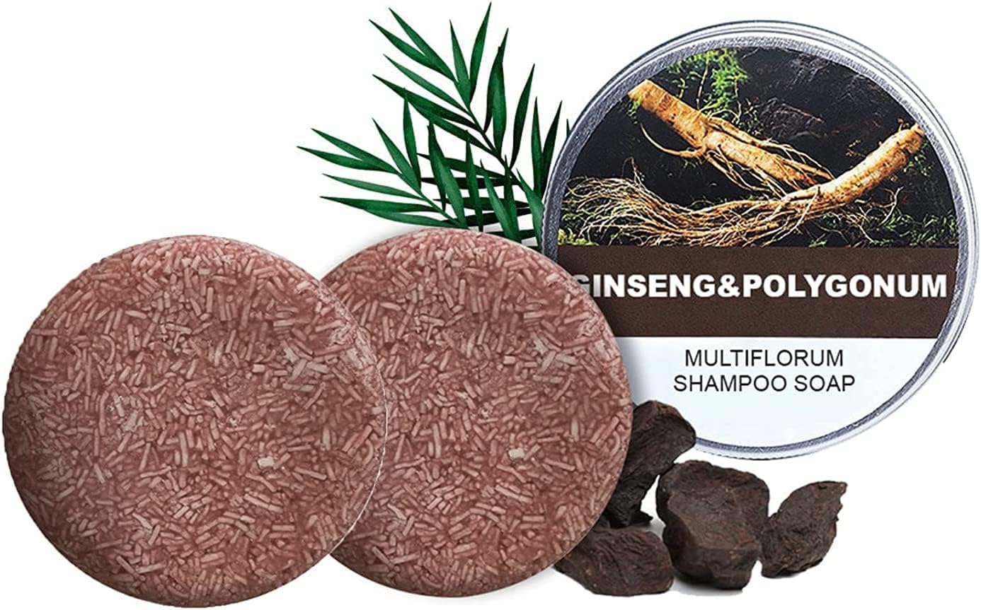 Refresspro Hair Darkening Shampoo Bar Set voor Grijs haar, He Shou Wu Organic Darkening Shampoo Bar bevordert de haargroei, volumizing & Moisturizing (2 stuks)