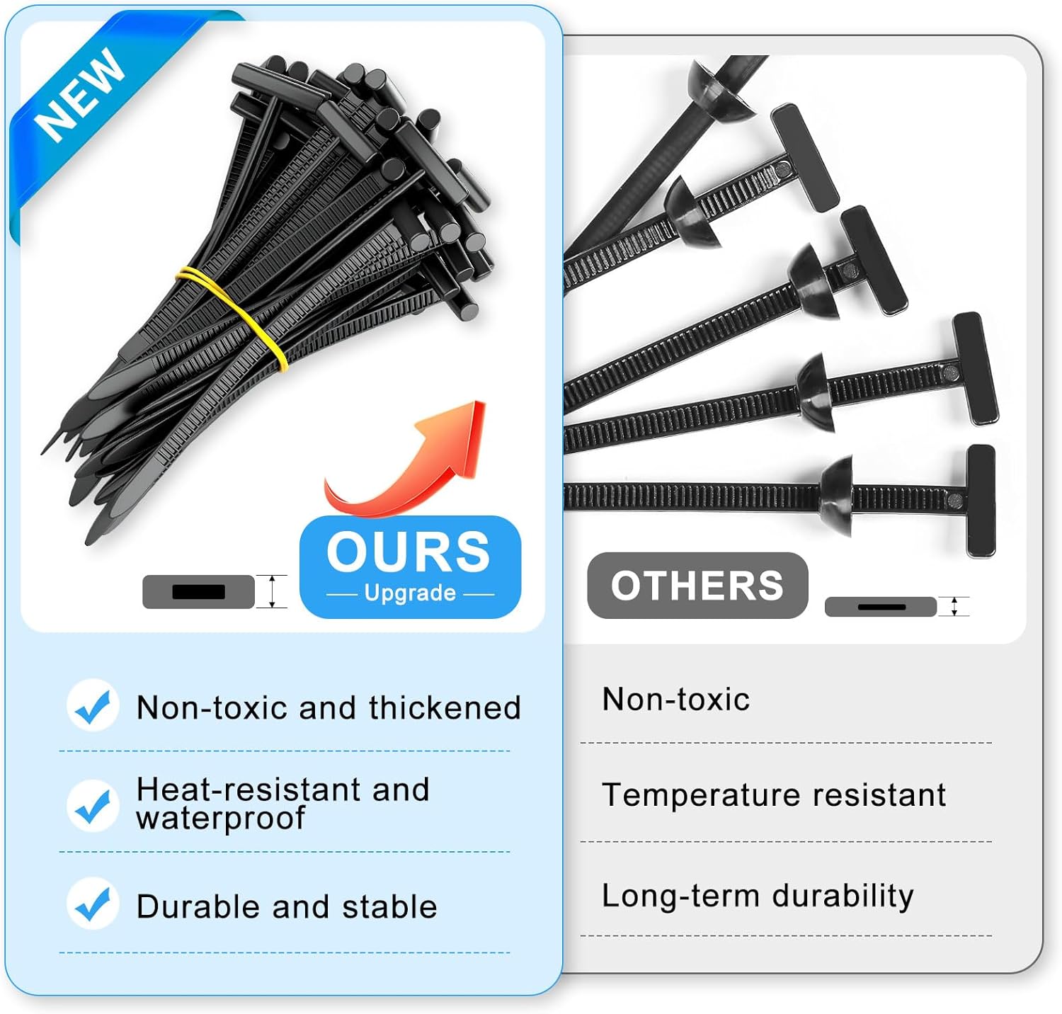 Nylon Universal Cable Tie Buckle, Heavy Duty Self-Locking Nylon Zip Tie Clips With Pin, Suitable Car Daily Repair, Home & Garage Use