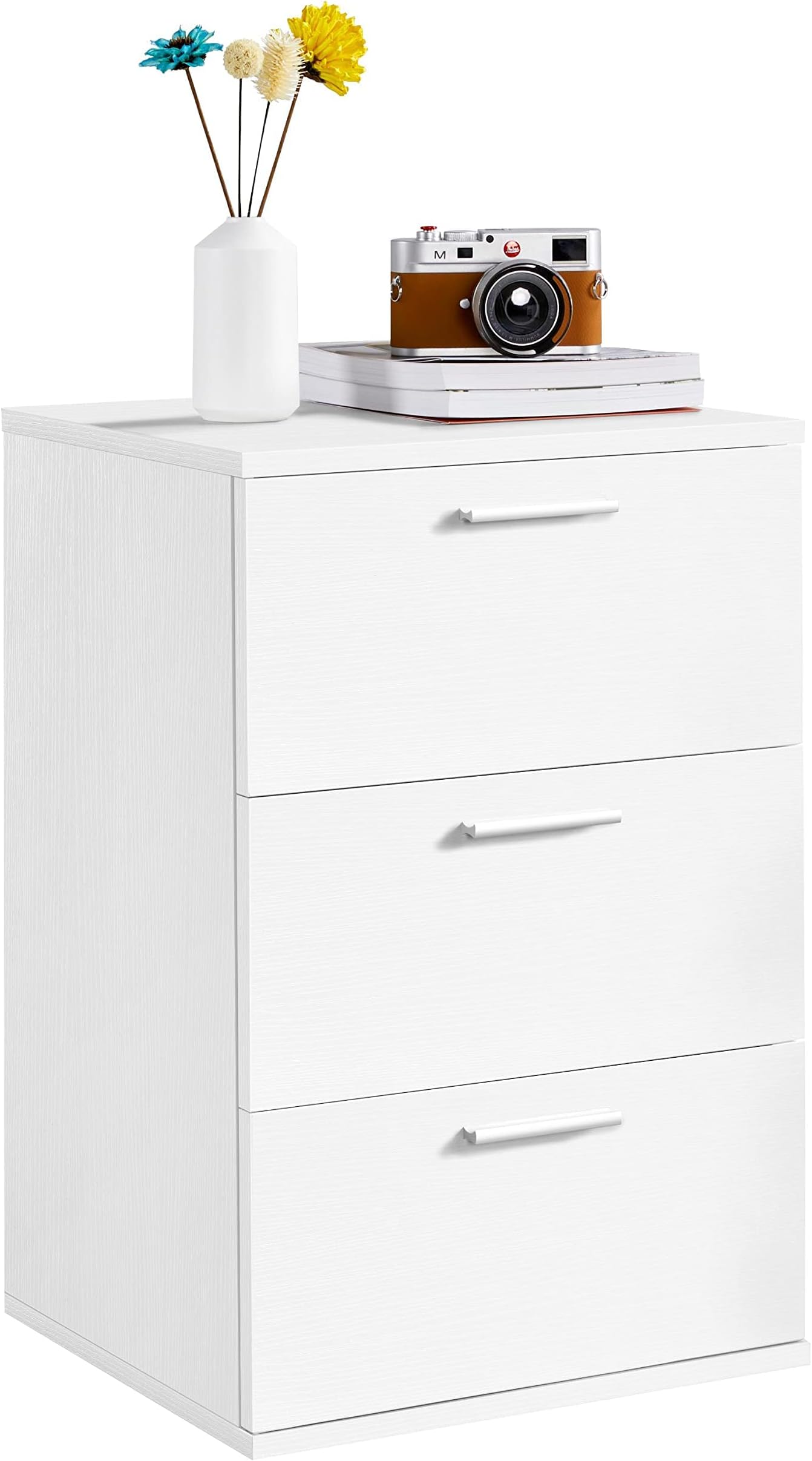 Lexi White High Gloss Bedside Table with 2 Drawers Amazon.co.uk Home